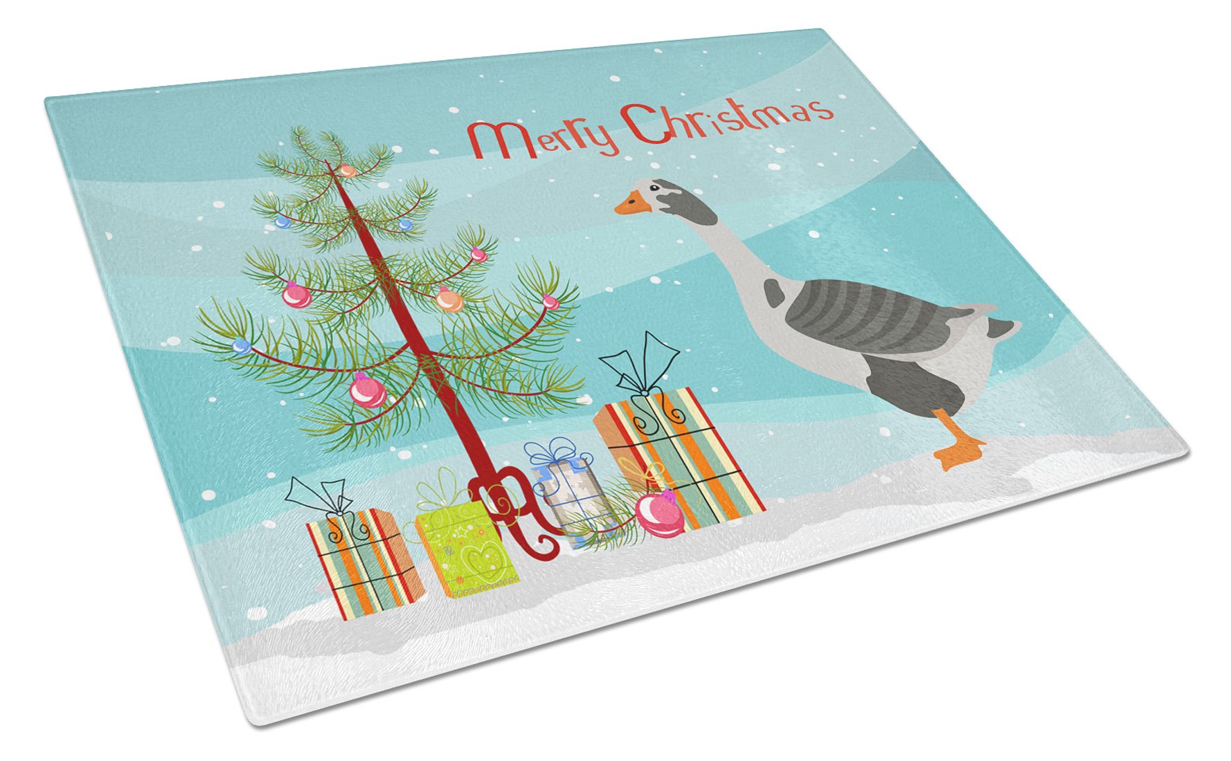 West of England Goose Christmas Glass Cutting Board Large BB9262LCB by Caroline's Treasures