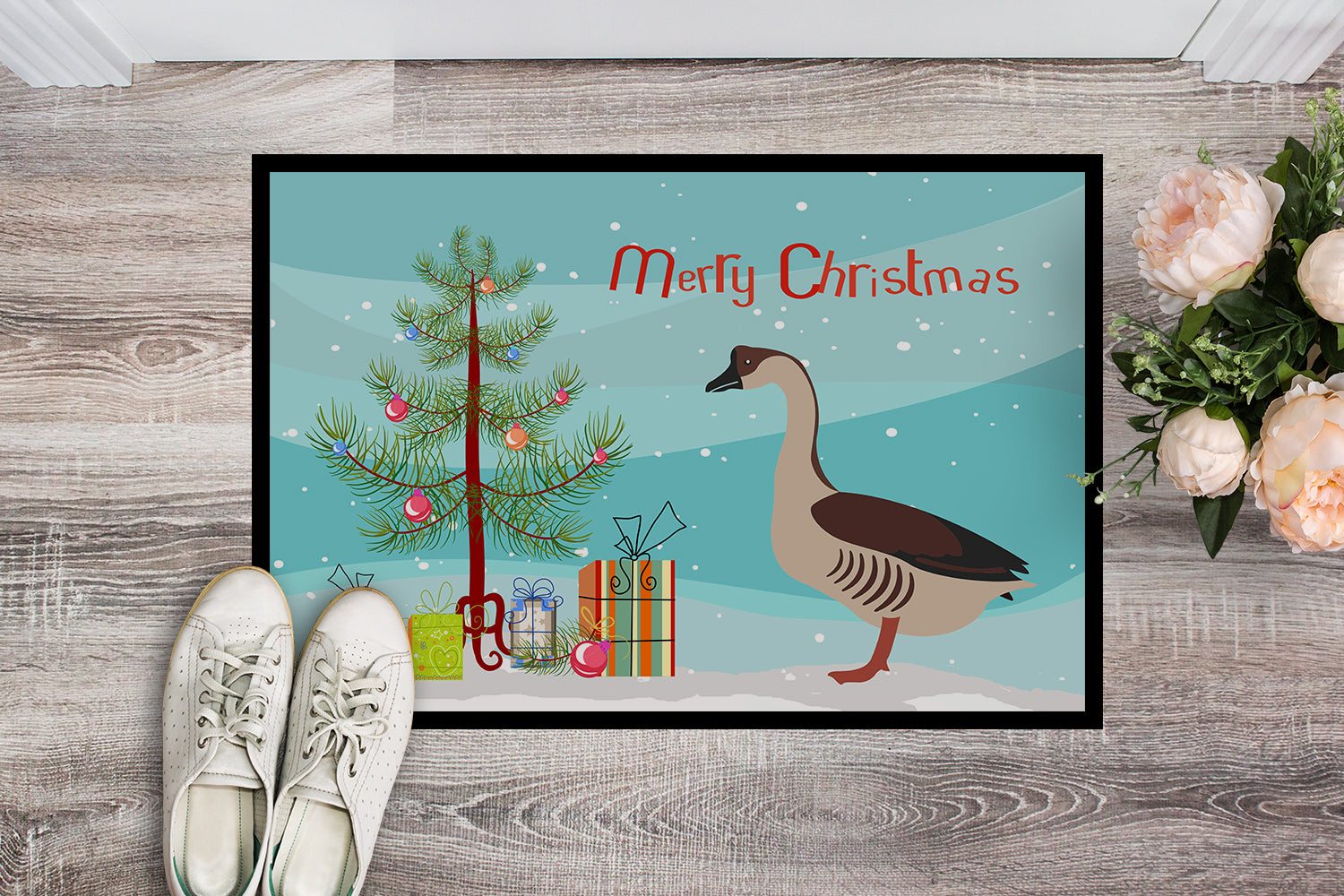 Chinese Goose Christmas Indoor or Outdoor Mat 18x27 BB9263MAT - the-store.com