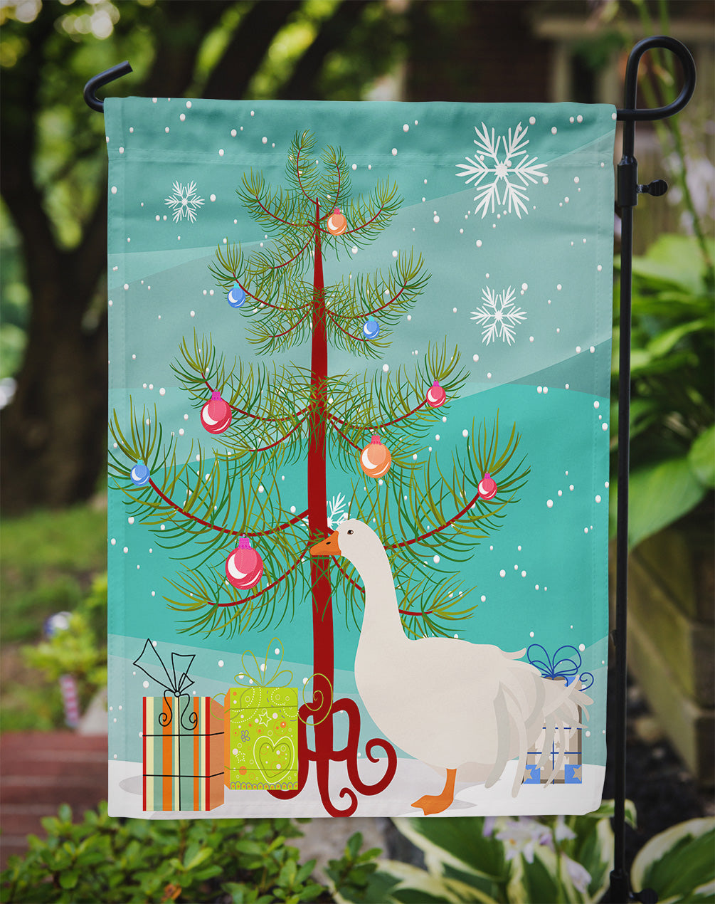 Sebastopol Goose Christmas Flag Garden Size BB9269GF  the-store.com.