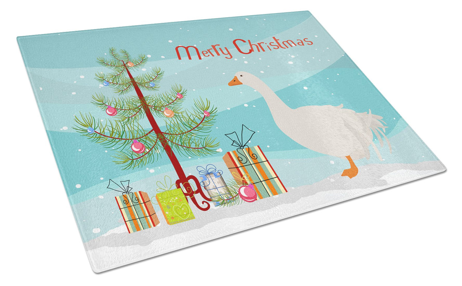 Sebastopol Goose Christmas Glass Cutting Board Large BB9269LCB by Caroline's Treasures