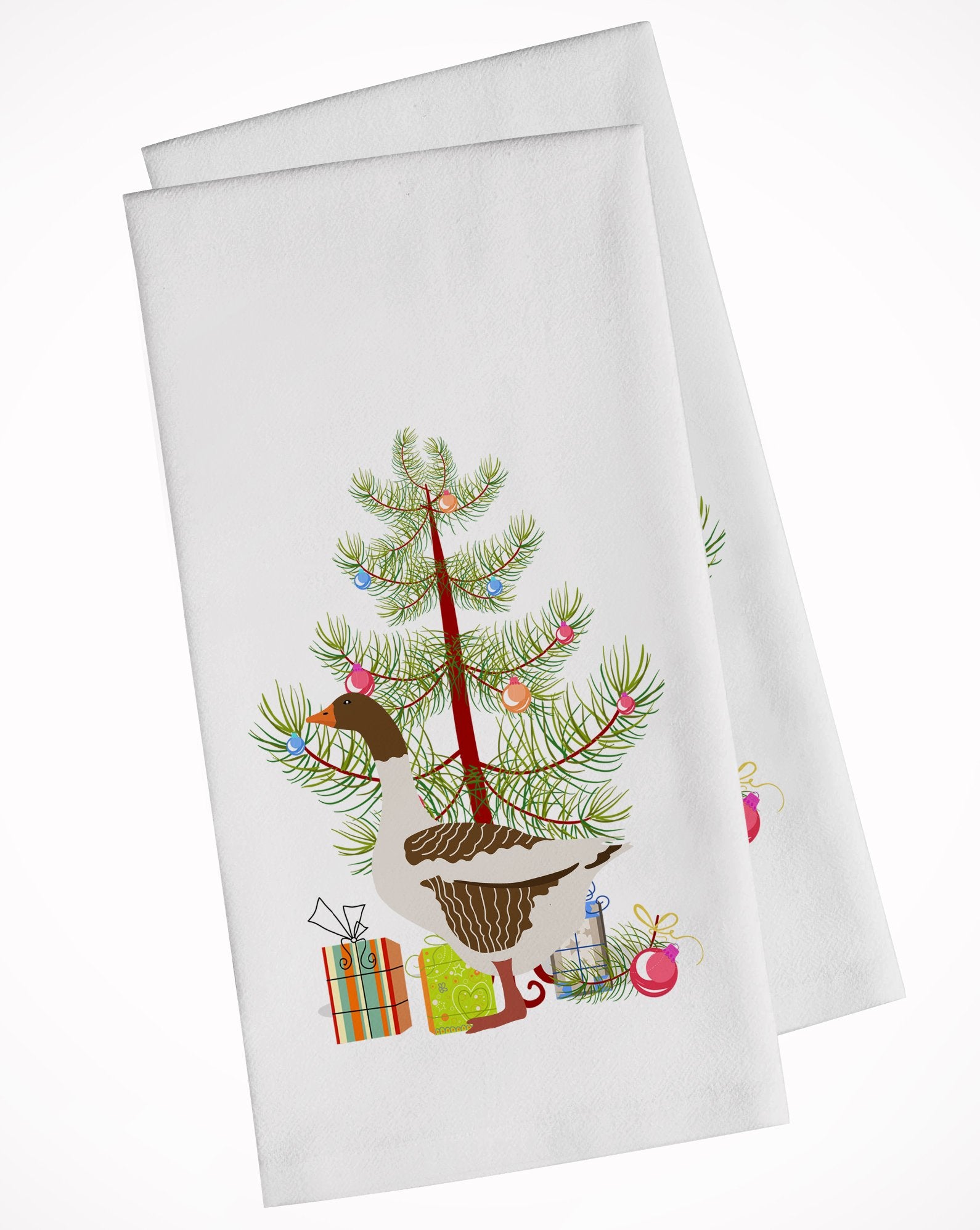 Pomeranian Rogener Goose Christmas White Kitchen Towel Set of 2 BB9270WTKT by Caroline's Treasures