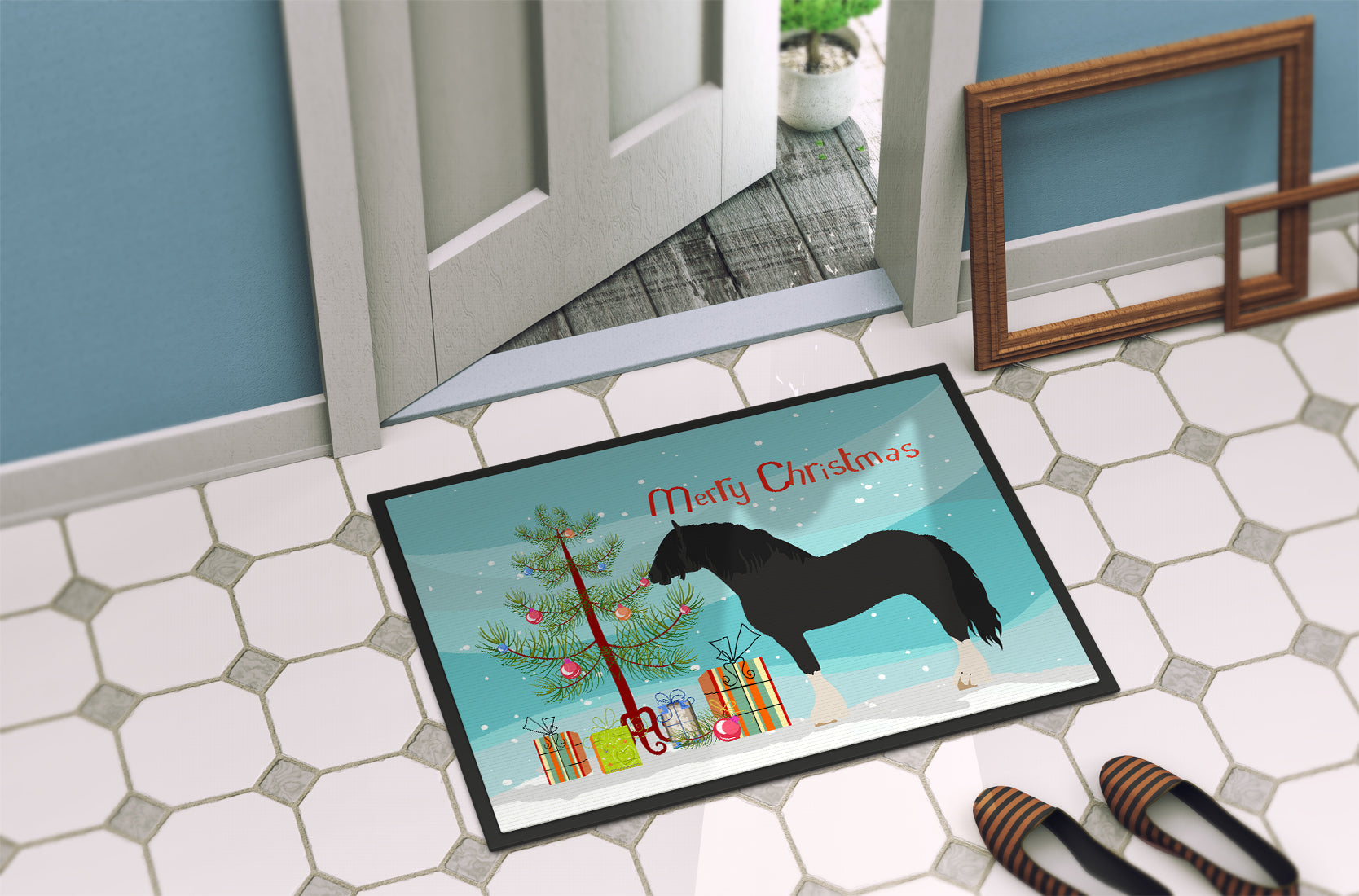 Pomeranian Rogener Goose Christmas Indoor or Outdoor Mat 18x27 BB9271MAT - the-store.com