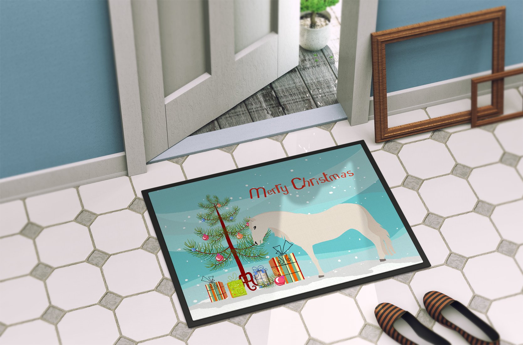 Paso Fino Horse Christmas Indoor or Outdoor Mat 24x36 BB9272JMAT by Caroline's Treasures