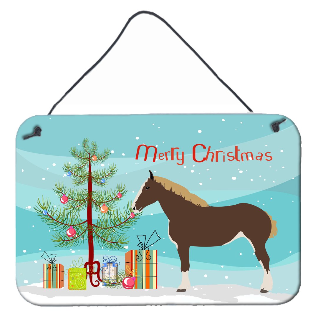 Percheron Horse Christmas Wall or Door Hanging Prints BB9273DS812 by Caroline's Treasures