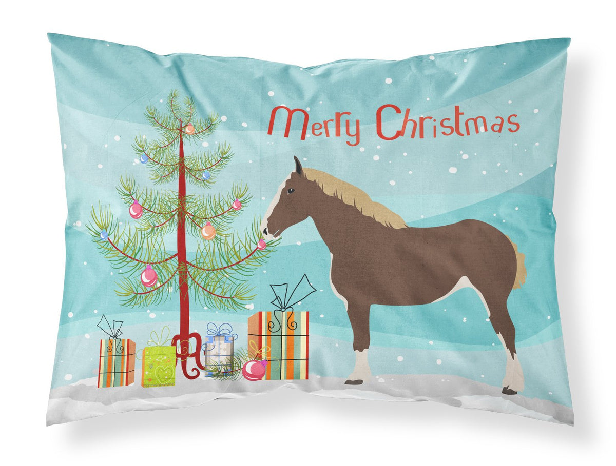 Percheron Horse Christmas Fabric Standard Pillowcase BB9273PILLOWCASE by Caroline&#39;s Treasures