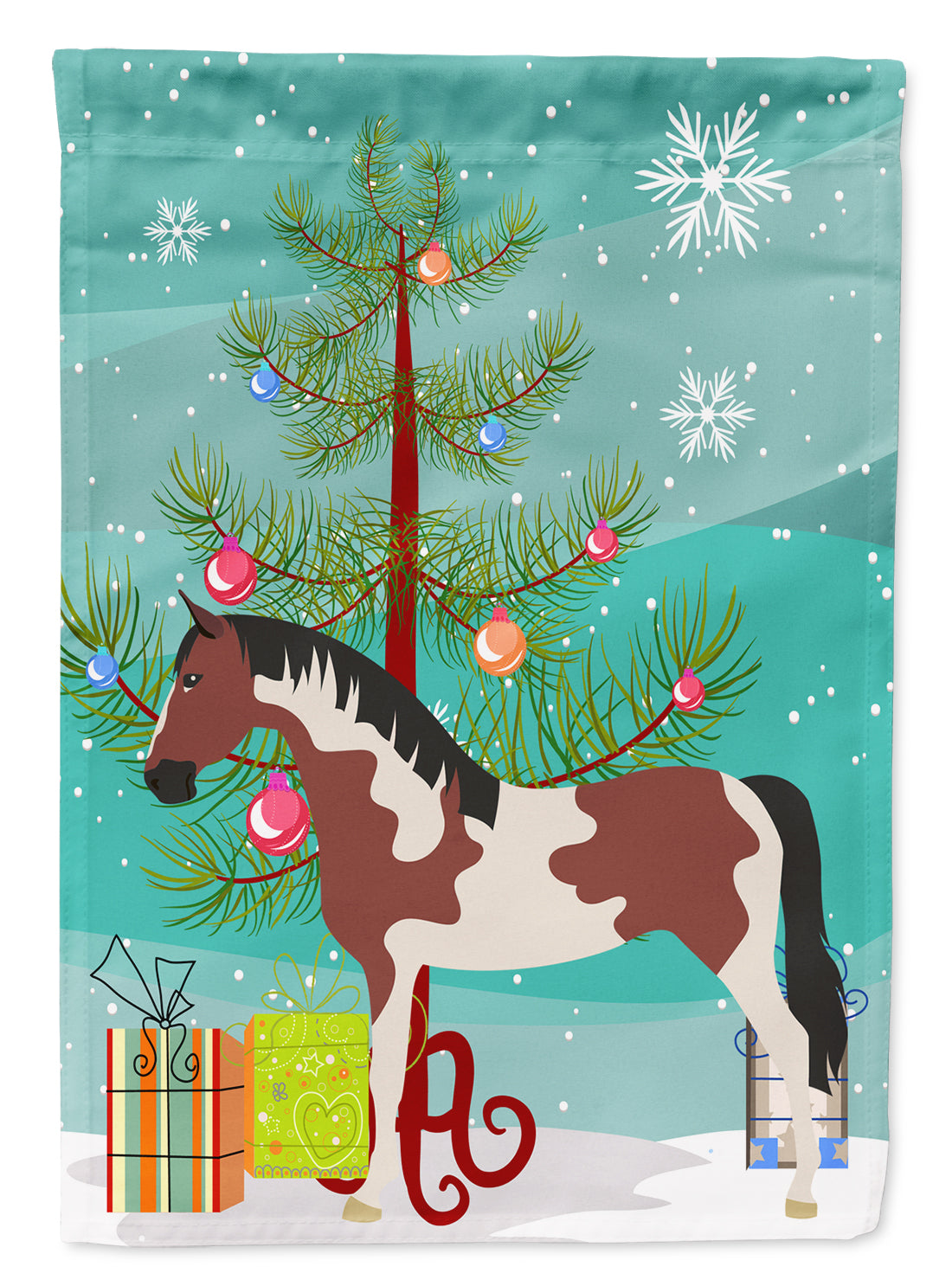 Pinto Horse Christmas Flag Garden Size BB9274GF  the-store.com.