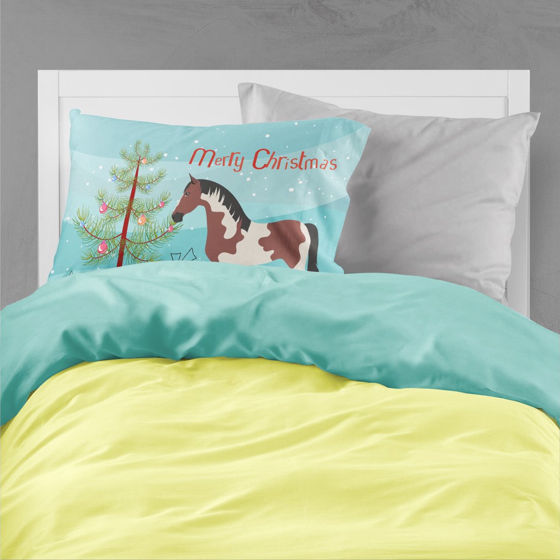 Pinto Horse Christmas Fabric Standard Pillowcase BB9274PILLOWCASE by Caroline's Treasures