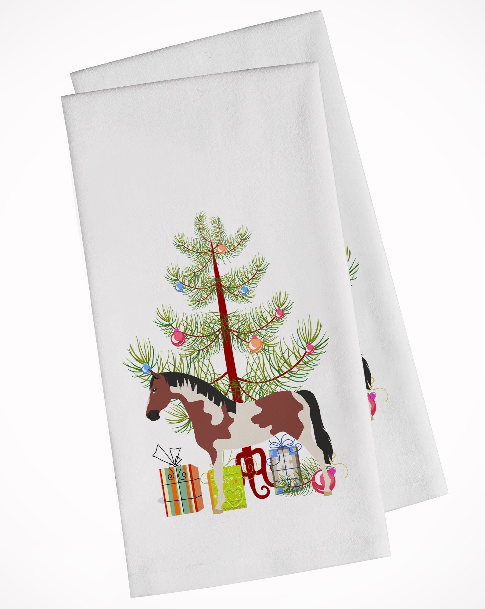 Pinto Horse Christmas White Kitchen Towel Set of 2 BB9274WTKT by Caroline's Treasures