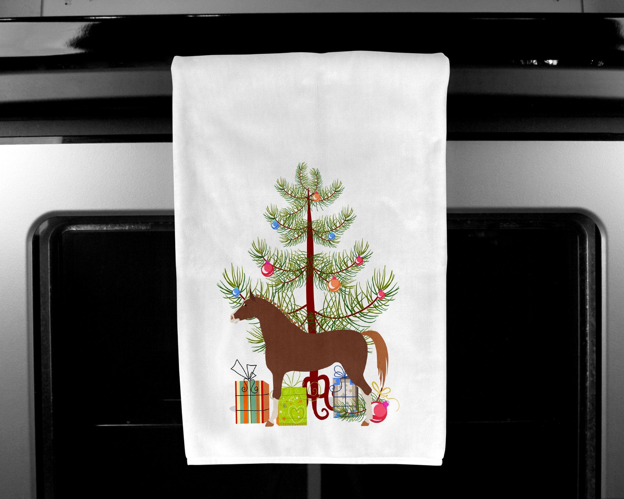 Hannoverian Horse Christmas White Kitchen Towel Set of 2 BB9276WTKT by Caroline's Treasures