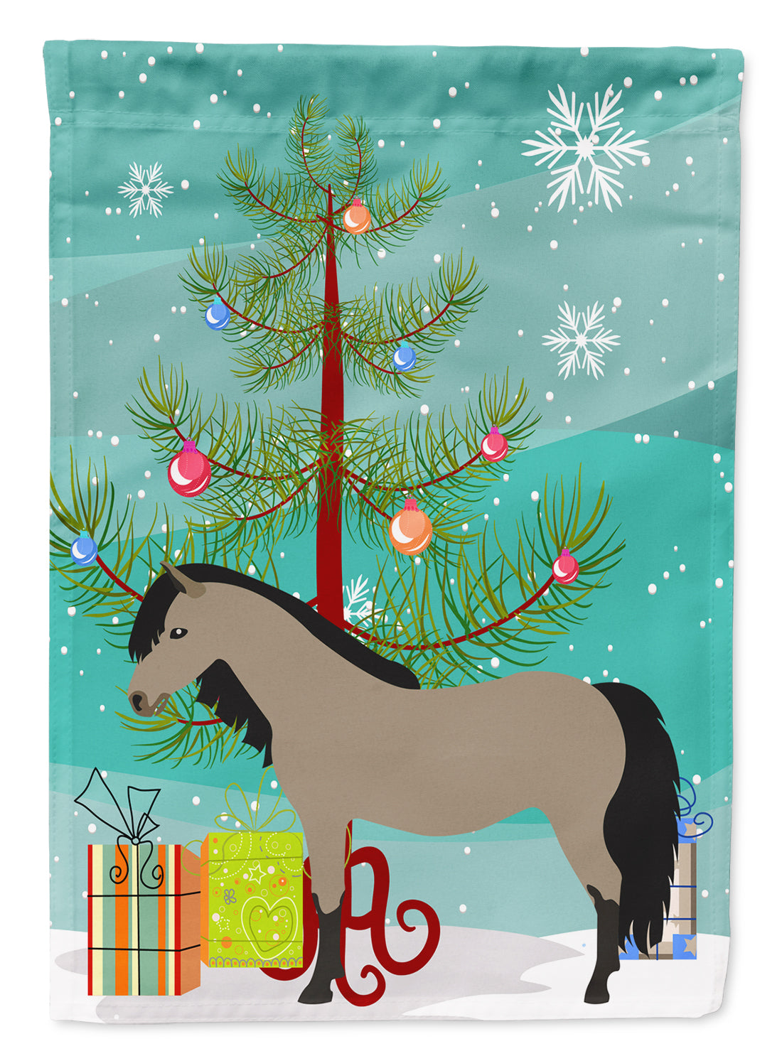 Welsh Pony Horse Christmas Flag Garden Size BB9277GF  the-store.com.