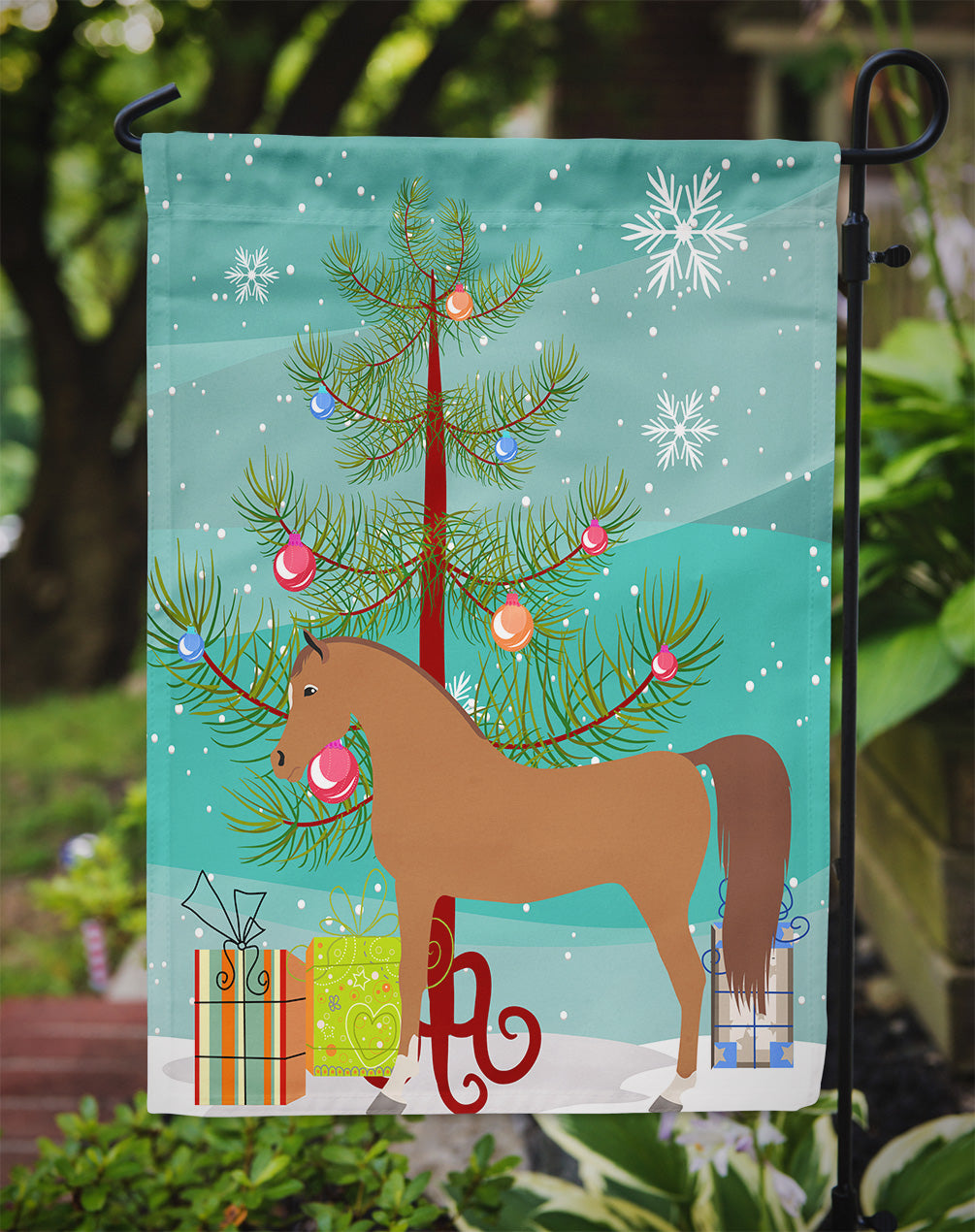 Arabian Horse Christmas Flag Garden Size BB9278GF  the-store.com.