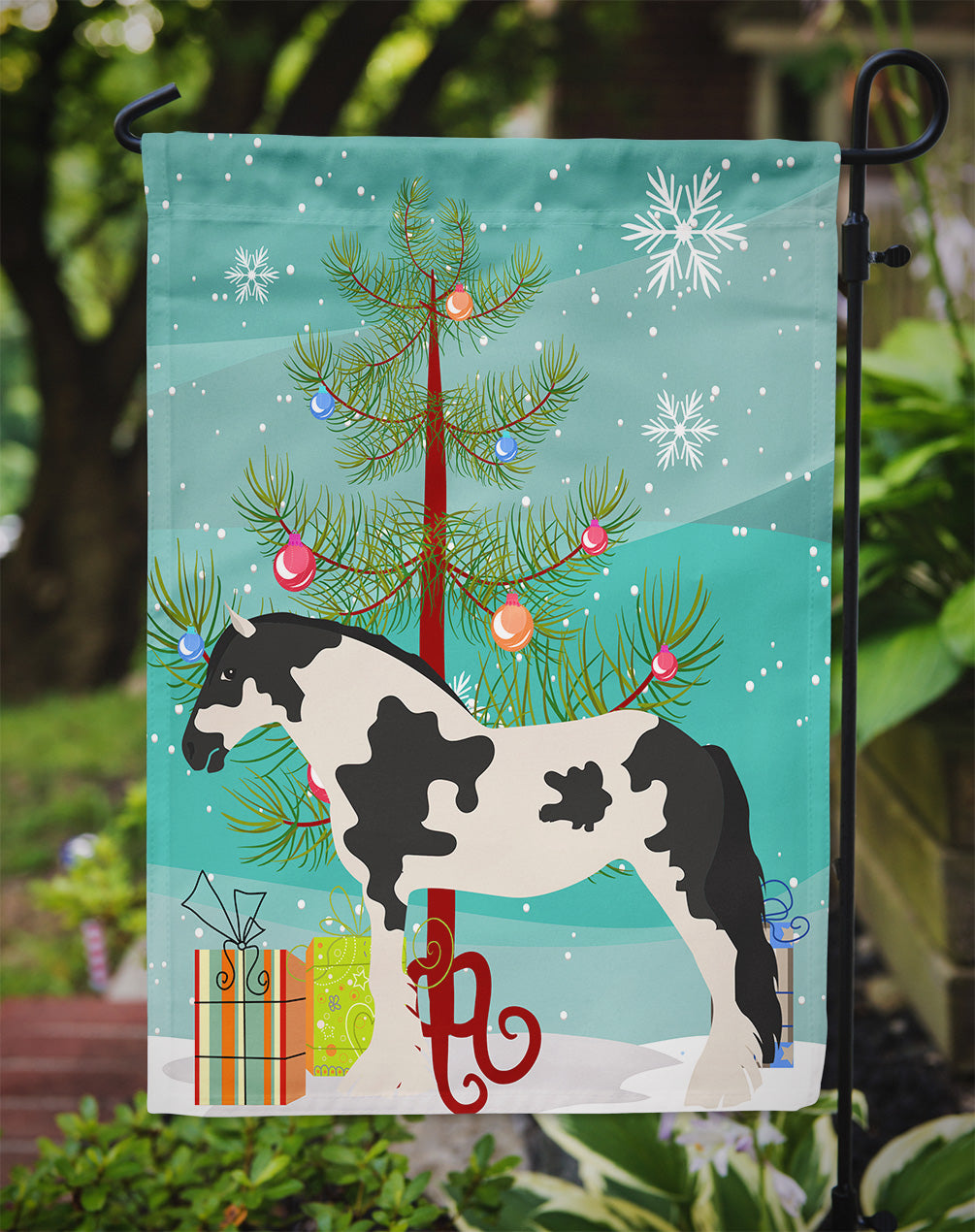 Cyldesdale Horse Christmas Flag Garden Size BB9279GF  the-store.com.