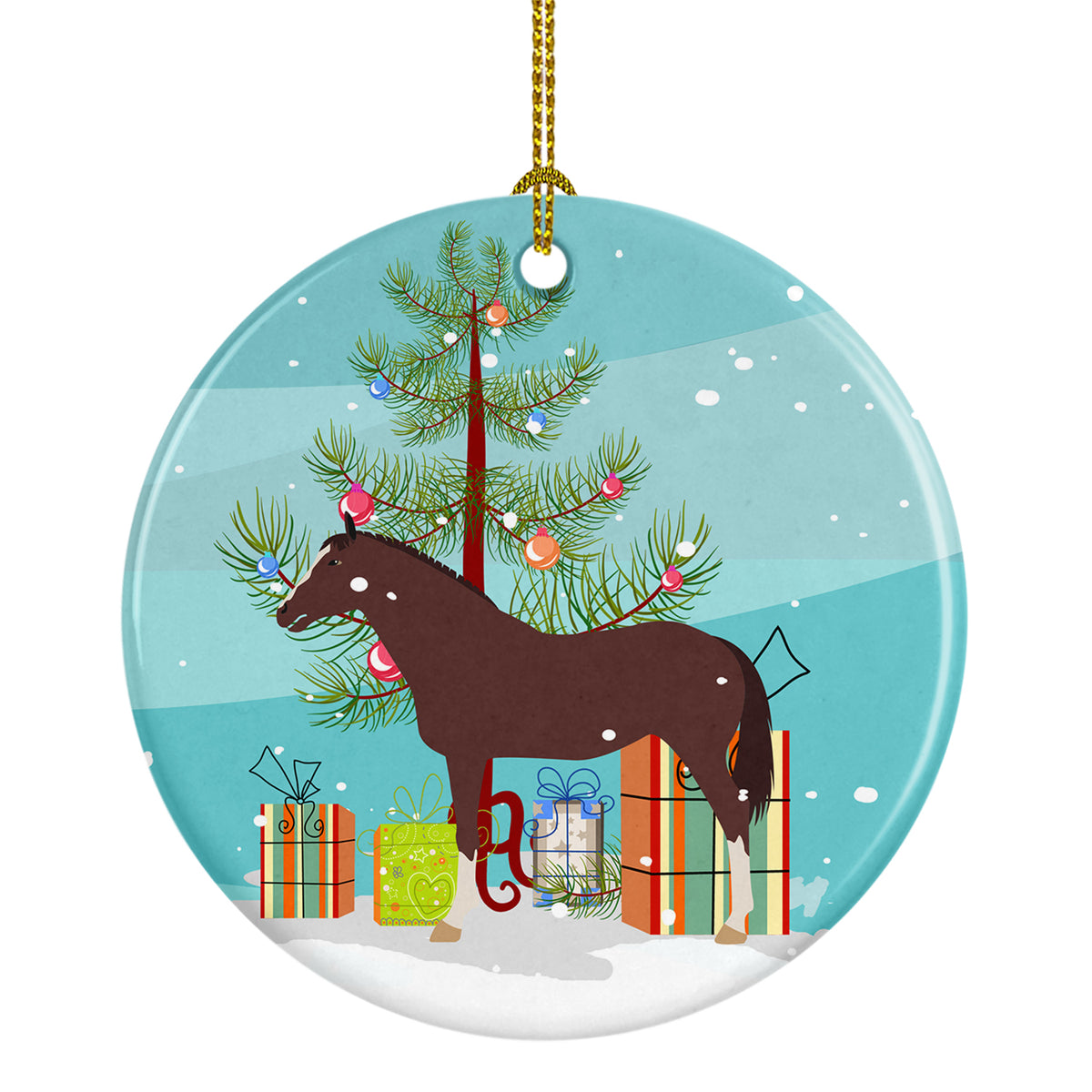 English Thoroughbred Horse Christmas Ceramic Ornament BB9280CO1 - the-store.com