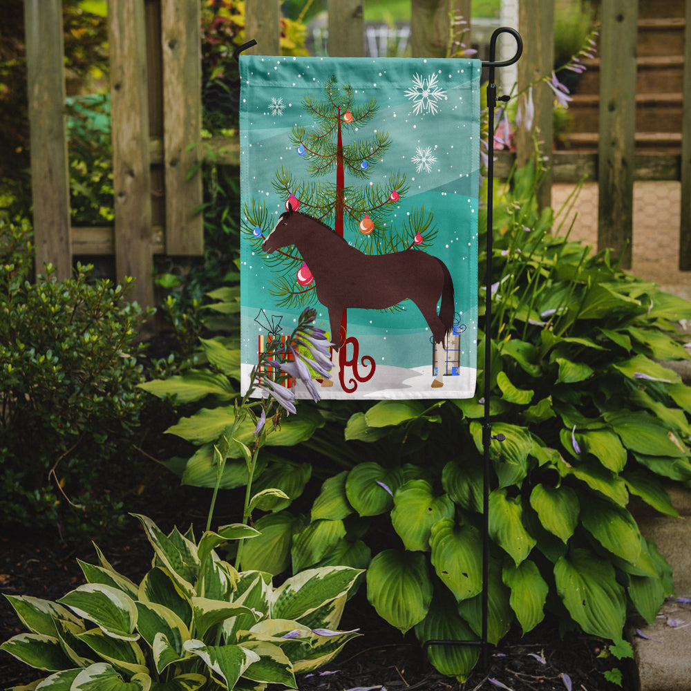 English Thoroughbred Horse Christmas Flag Garden Size BB9280GF  the-store.com.