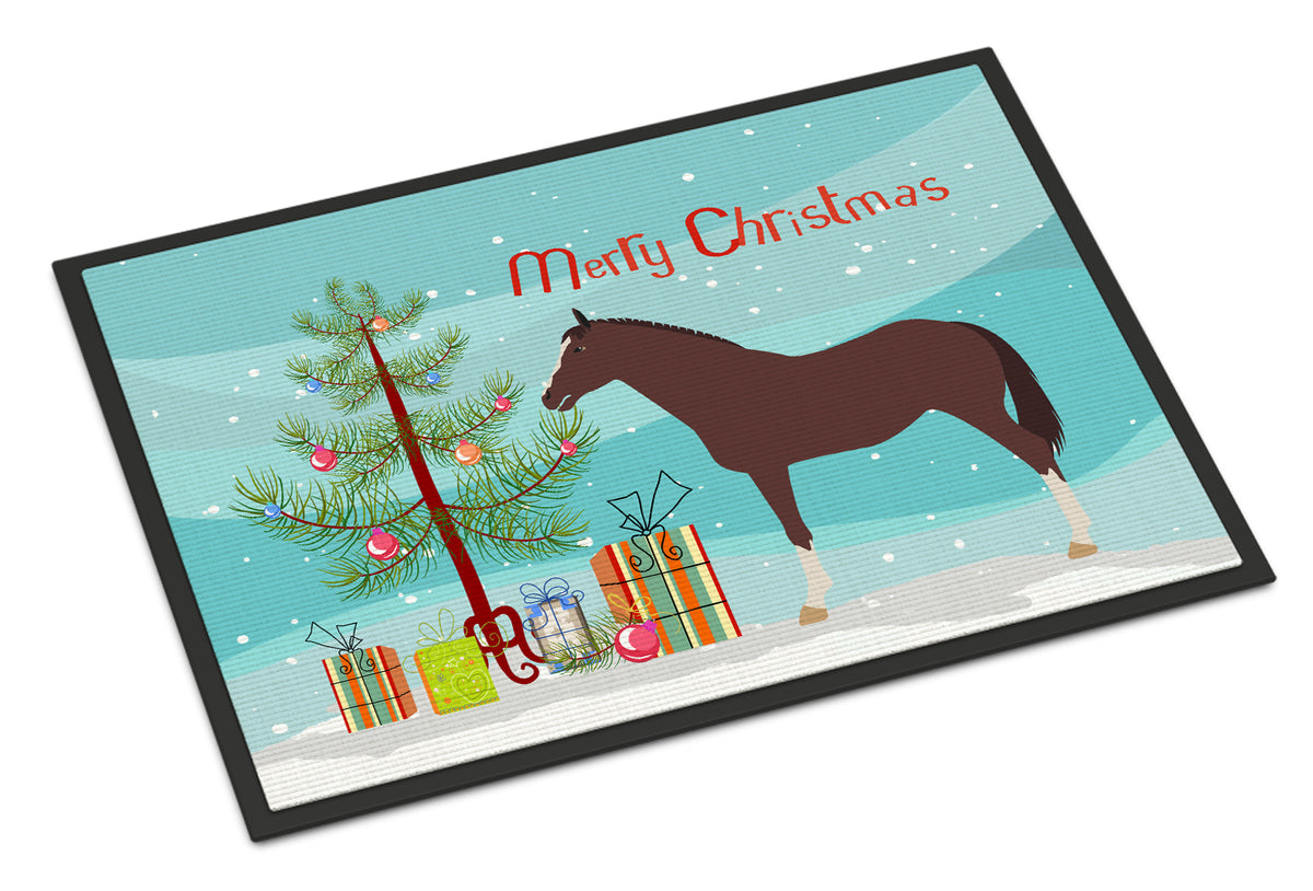 English Thoroughbred Horse Christmas Indoor or Outdoor Mat 18x27 BB9280MAT - the-store.com