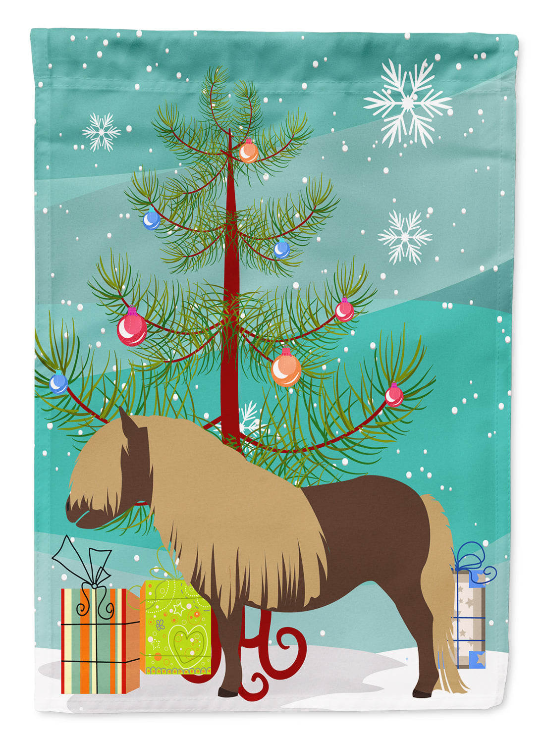 Shetland Pony Horse Christmas Flag Garden Size BB9281GF  the-store.com.