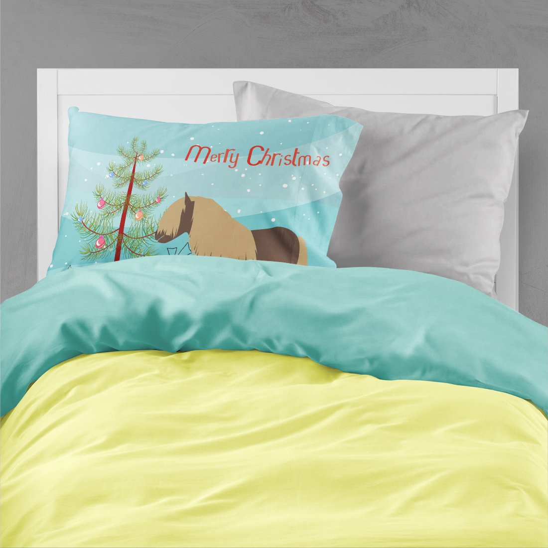 Shetland Pony Horse Christmas Fabric Standard Pillowcase BB9281PILLOWCASE by Caroline's Treasures