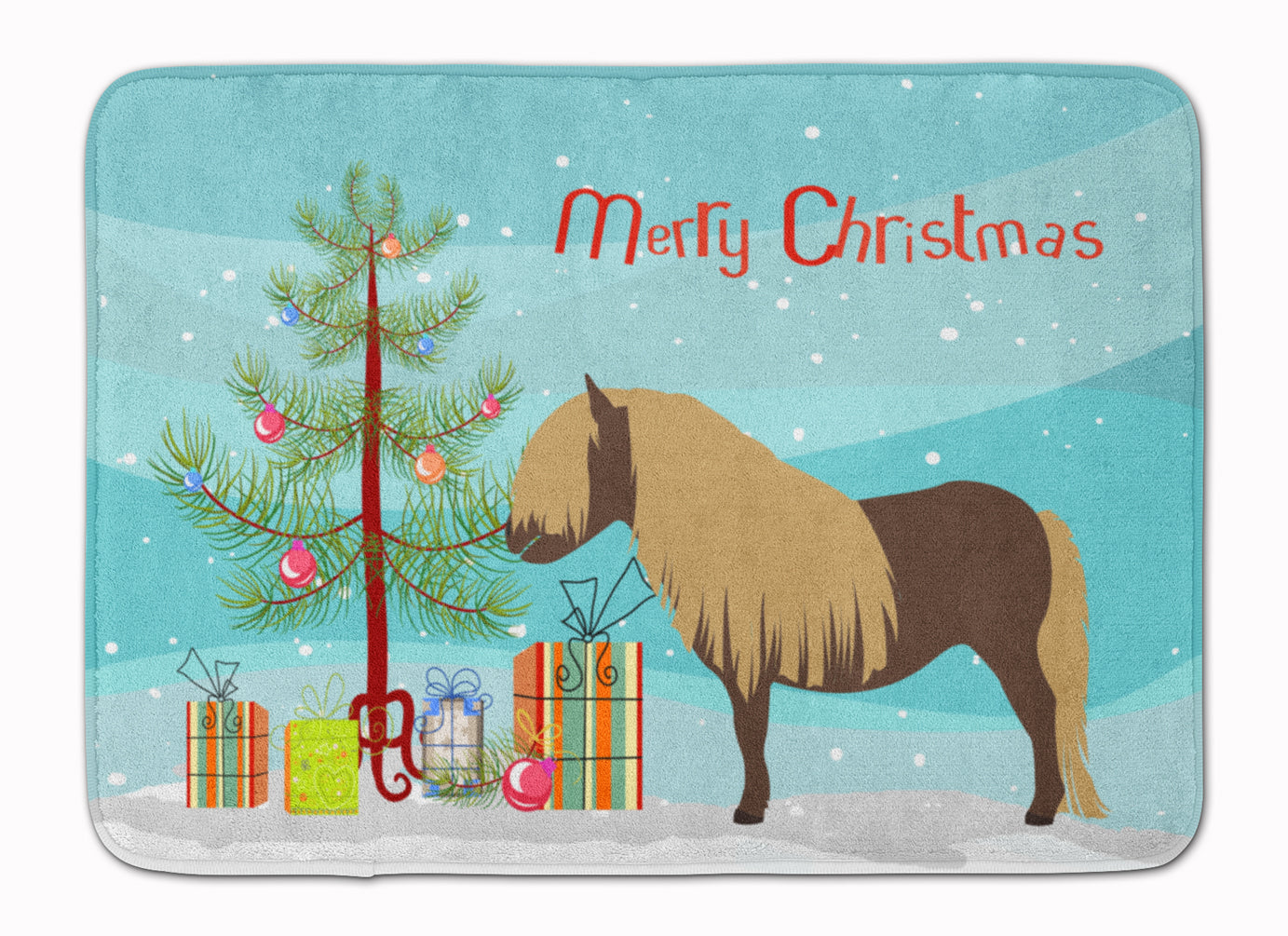 Shetland Pony Horse Christmas Machine Washable Memory Foam Mat BB9281RUG - the-store.com