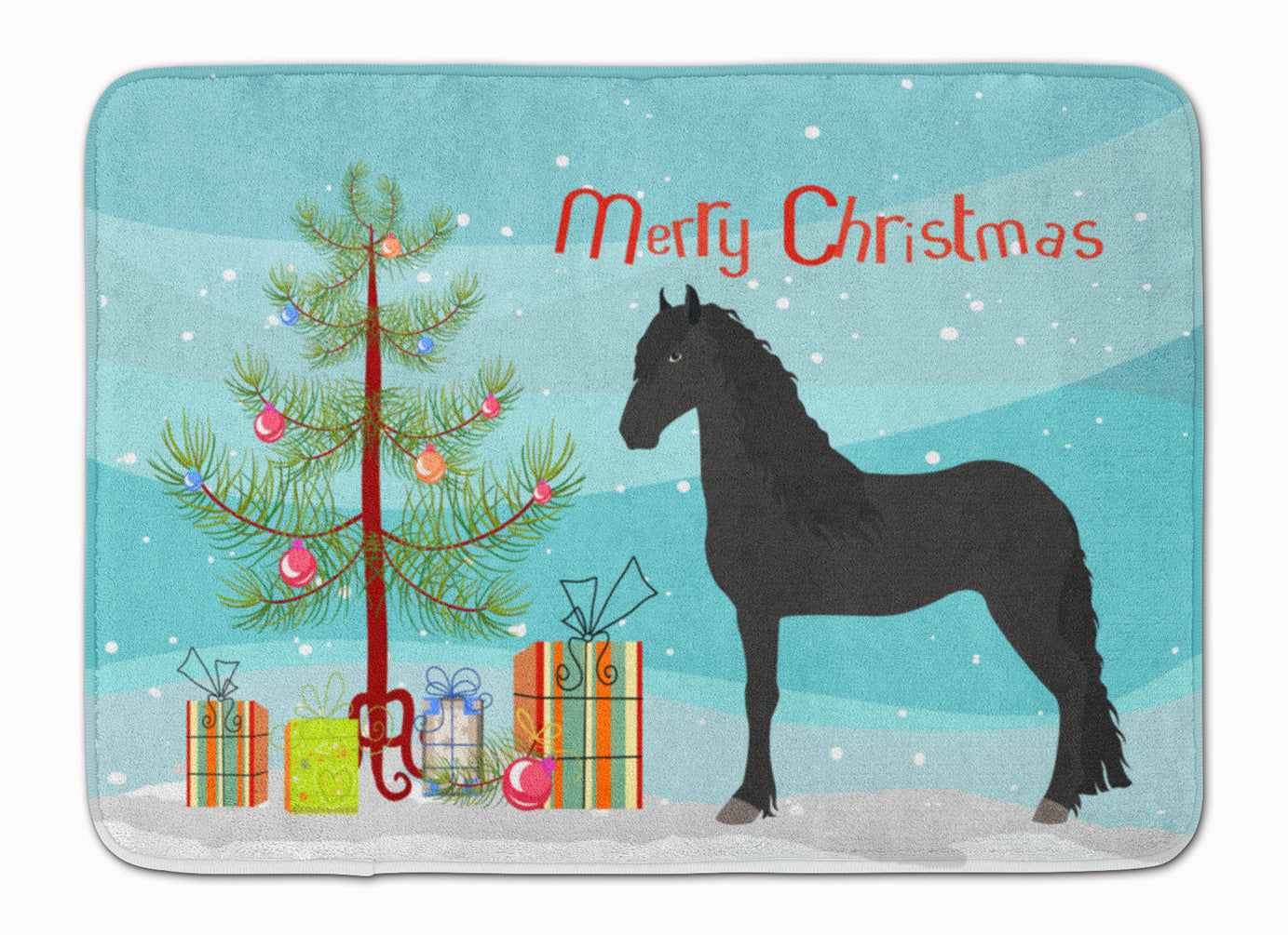 Friesian Horse Christmas Machine Washable Memory Foam Mat BB9282RUG - the-store.com