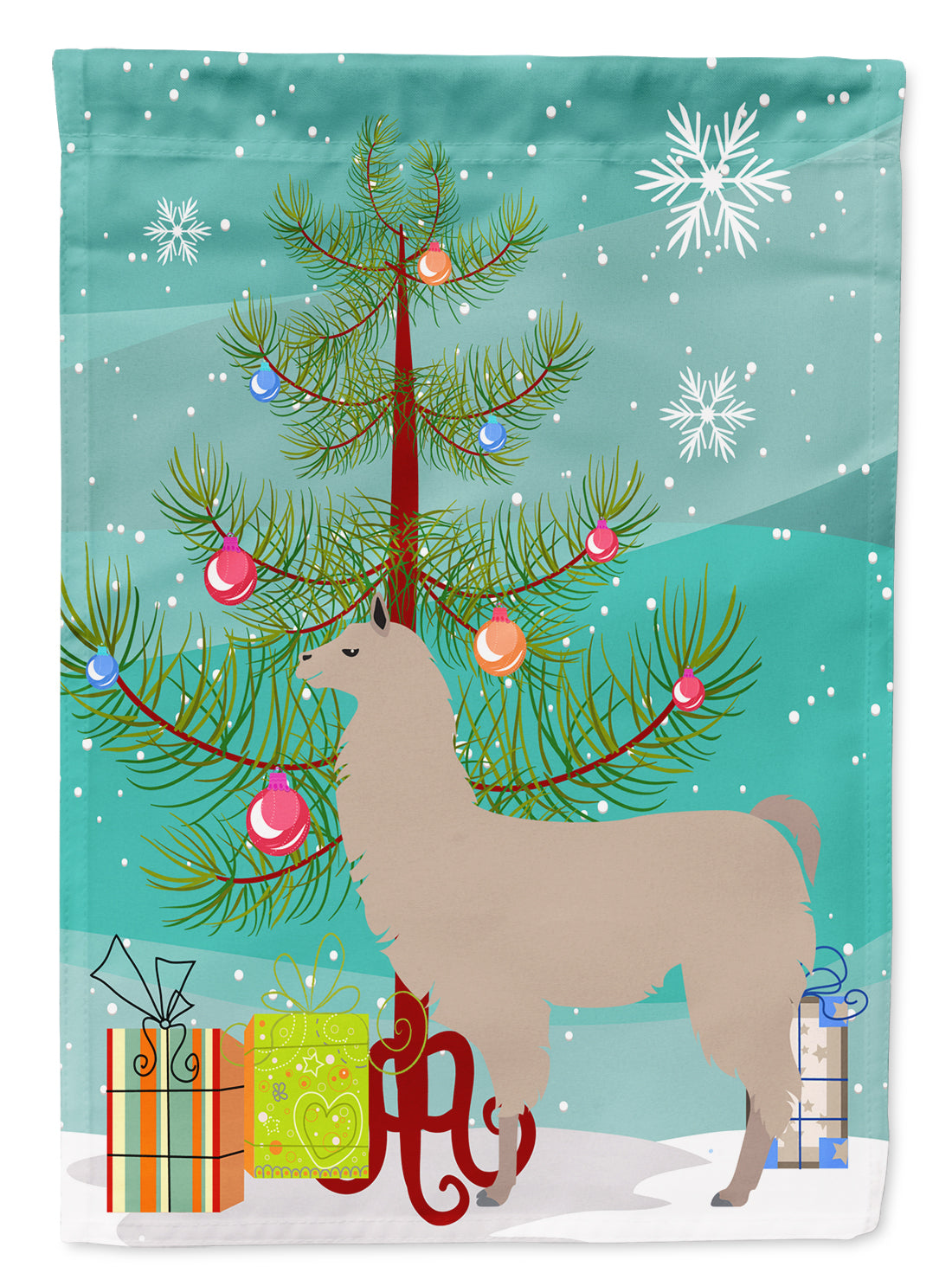 Llama Christmas Flag Canvas House Size BB9283CHF  the-store.com.