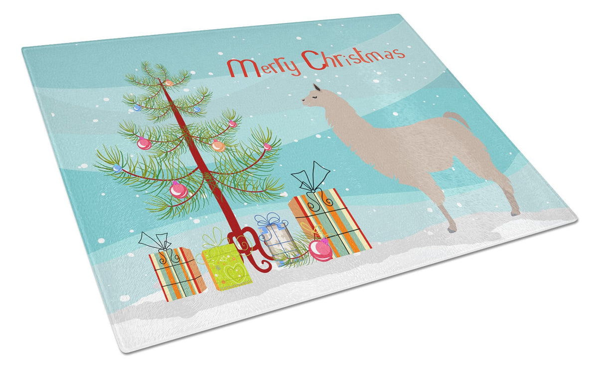 Llama Christmas Glass Cutting Board Large BB9283LCB by Caroline&#39;s Treasures