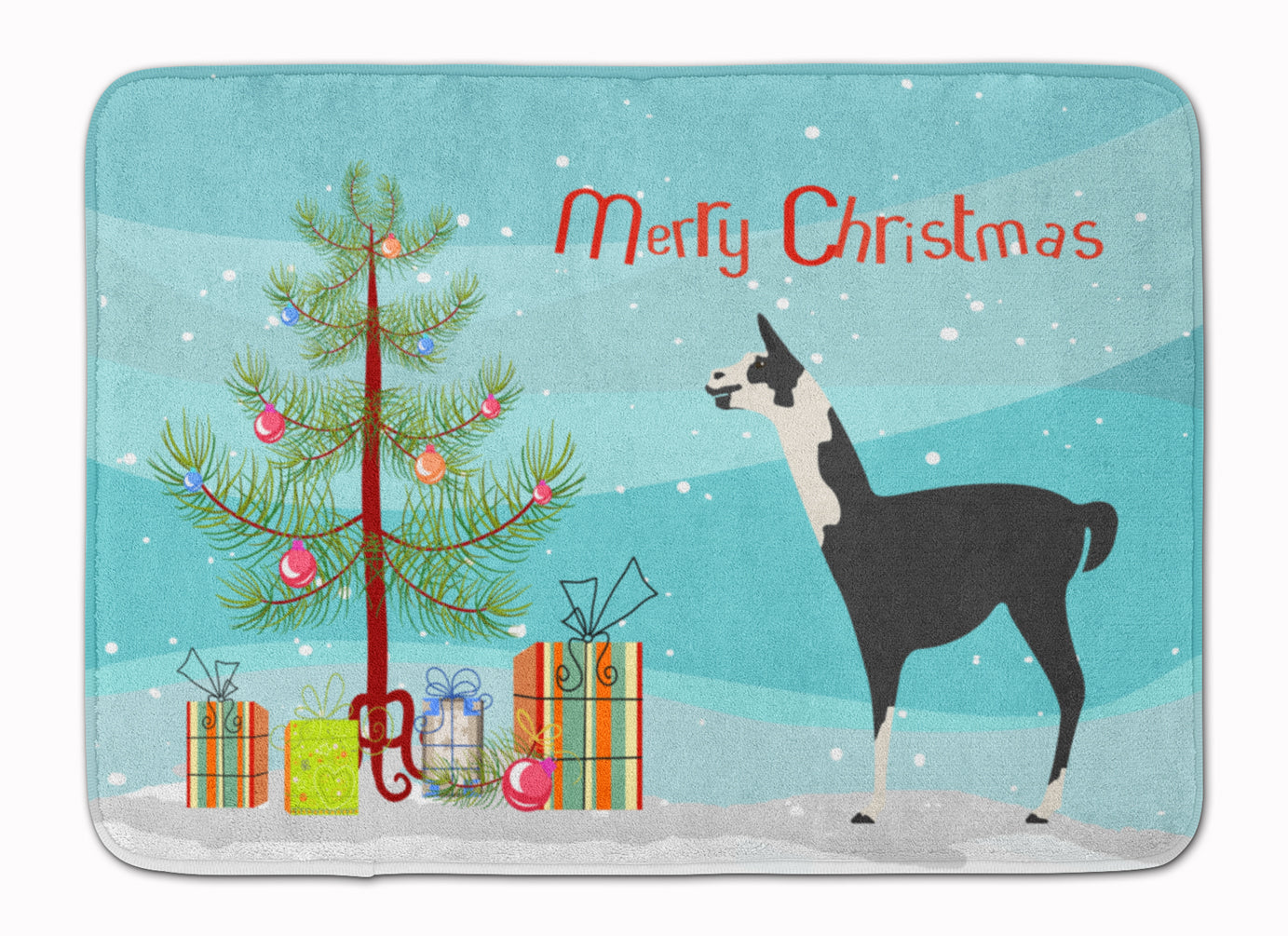 Llama Q' Ara Christmas Machine Washable Memory Foam Mat BB9285RUG - the-store.com