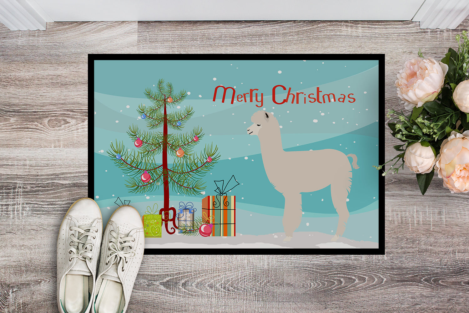 Alpaca Christmas Indoor or Outdoor Mat 18x27 BB9286MAT - the-store.com