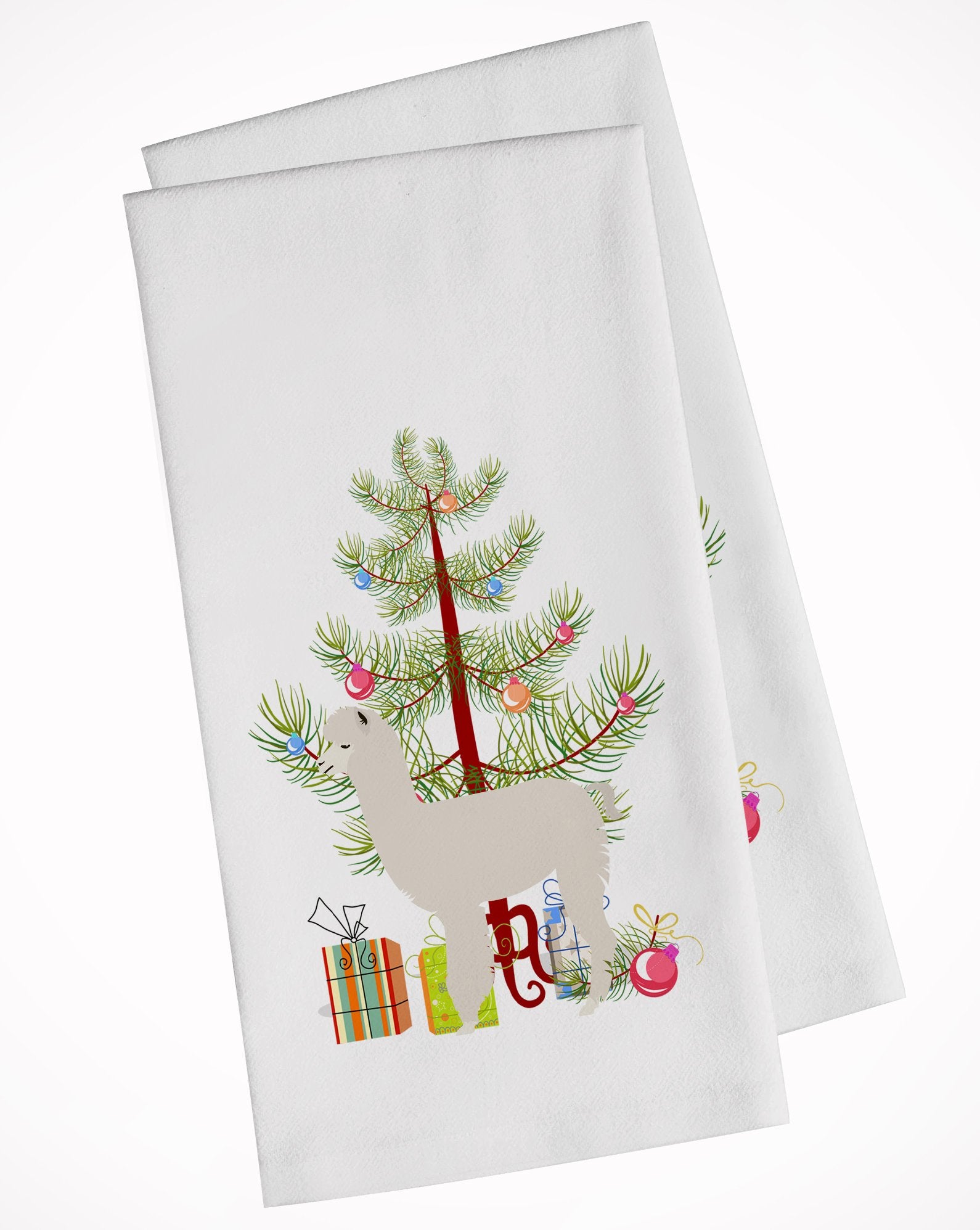 Alpaca Christmas White Kitchen Towel Set of 2 BB9286WTKT by Caroline's Treasures