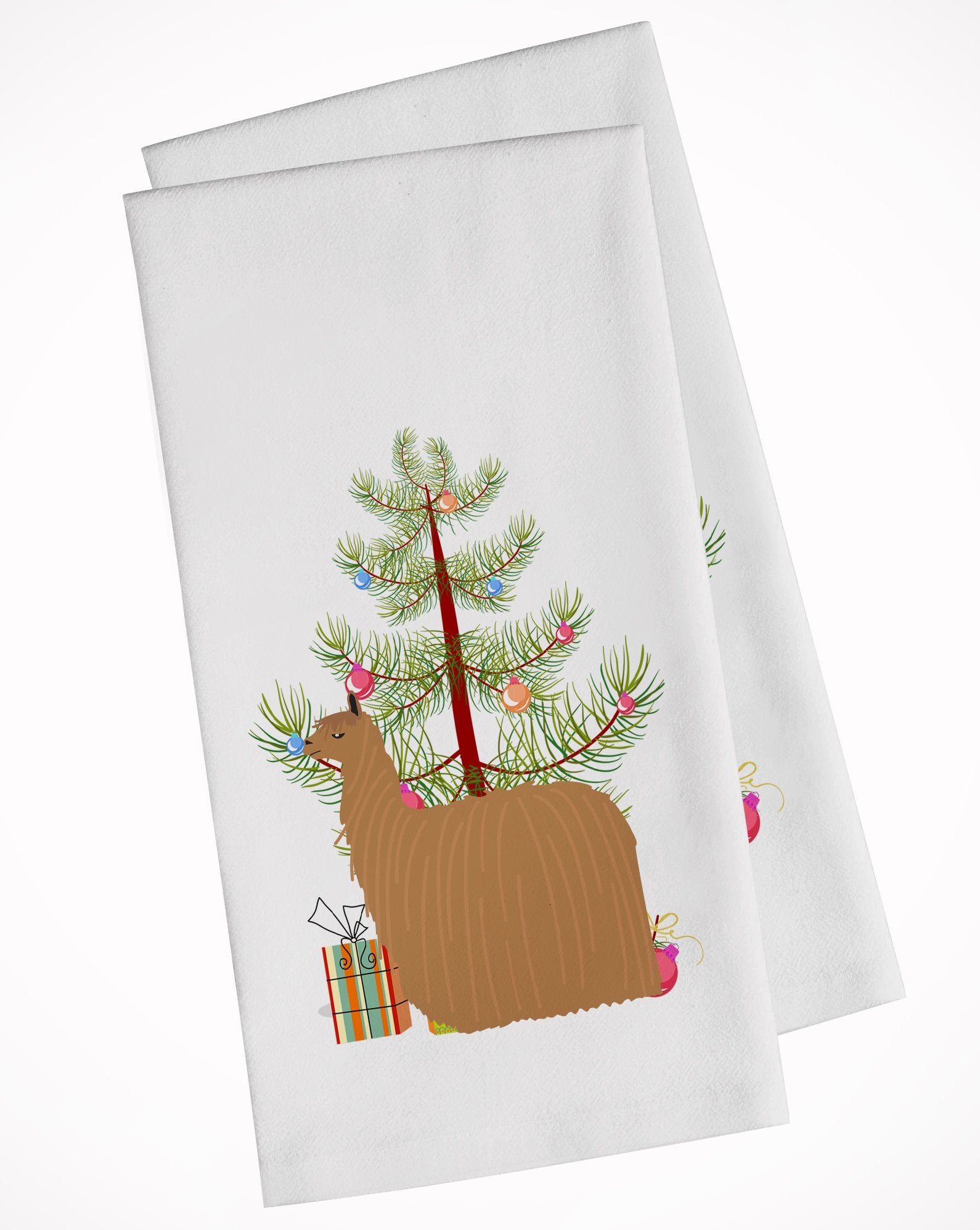 Alpaca Suri Christmas White Kitchen Towel Set of 2 BB9287WTKT by Caroline's Treasures