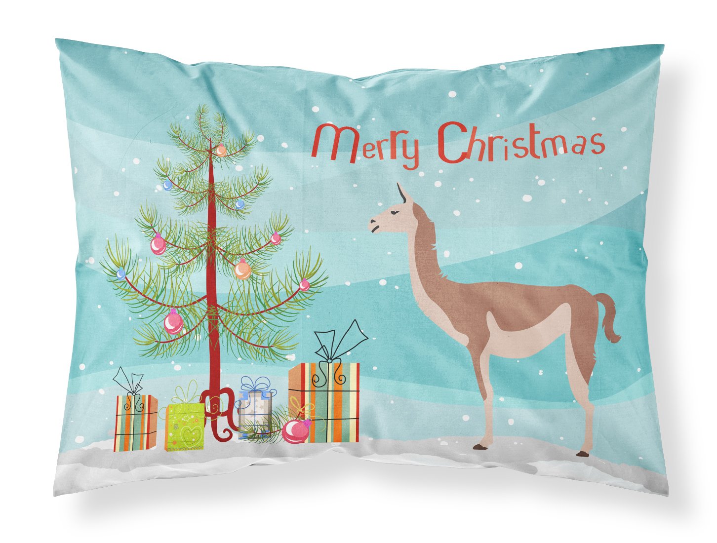 Guanaco Christmas Fabric Standard Pillowcase BB9288PILLOWCASE by Caroline's Treasures