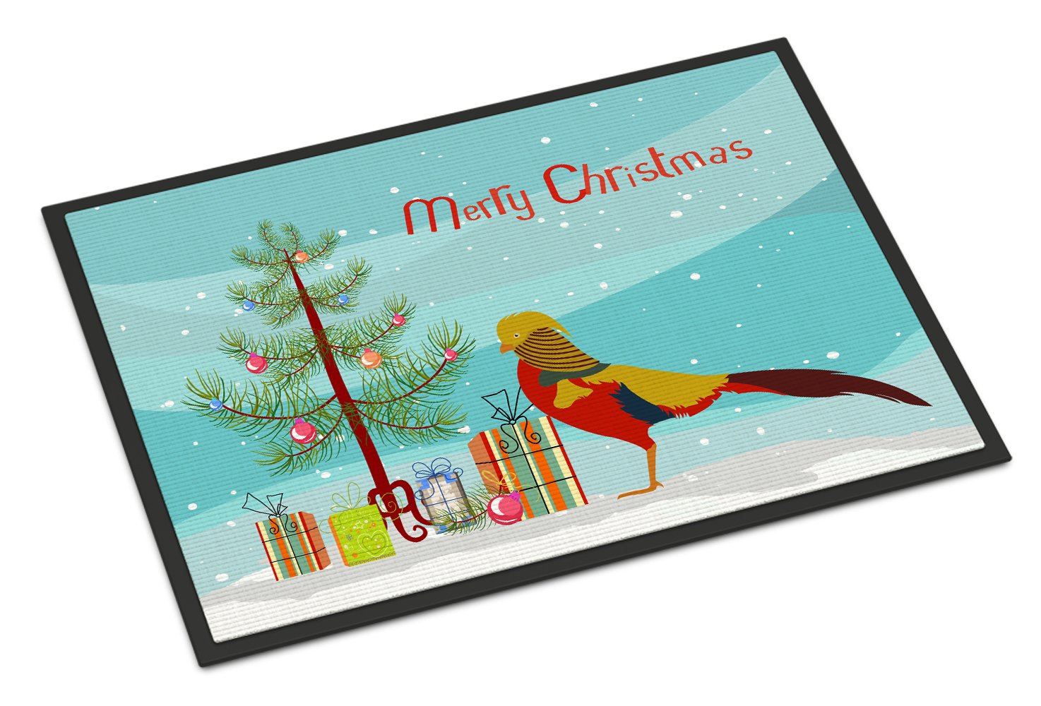 Golden or Chinese Pheasant Christmas Indoor or Outdoor Mat 24x36 BB9295JMAT by Caroline's Treasures