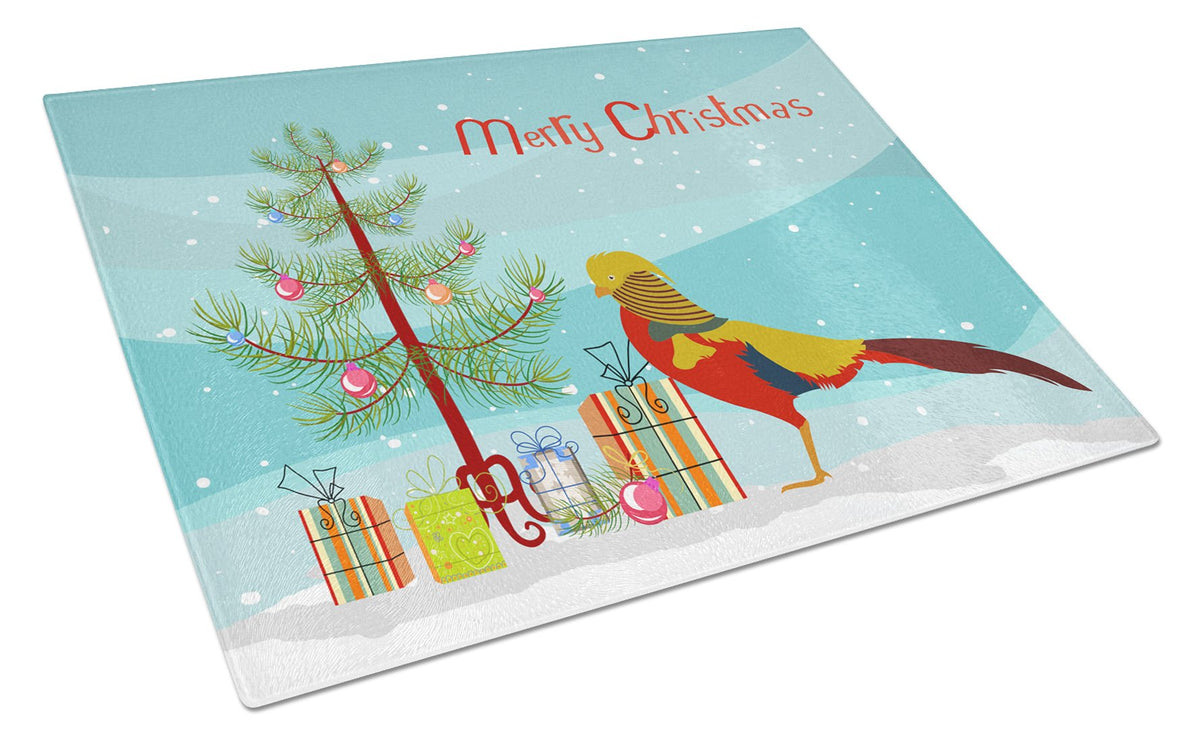 Golden or Chinese Pheasant Christmas Glass Cutting Board Large BB9295LCB by Caroline&#39;s Treasures