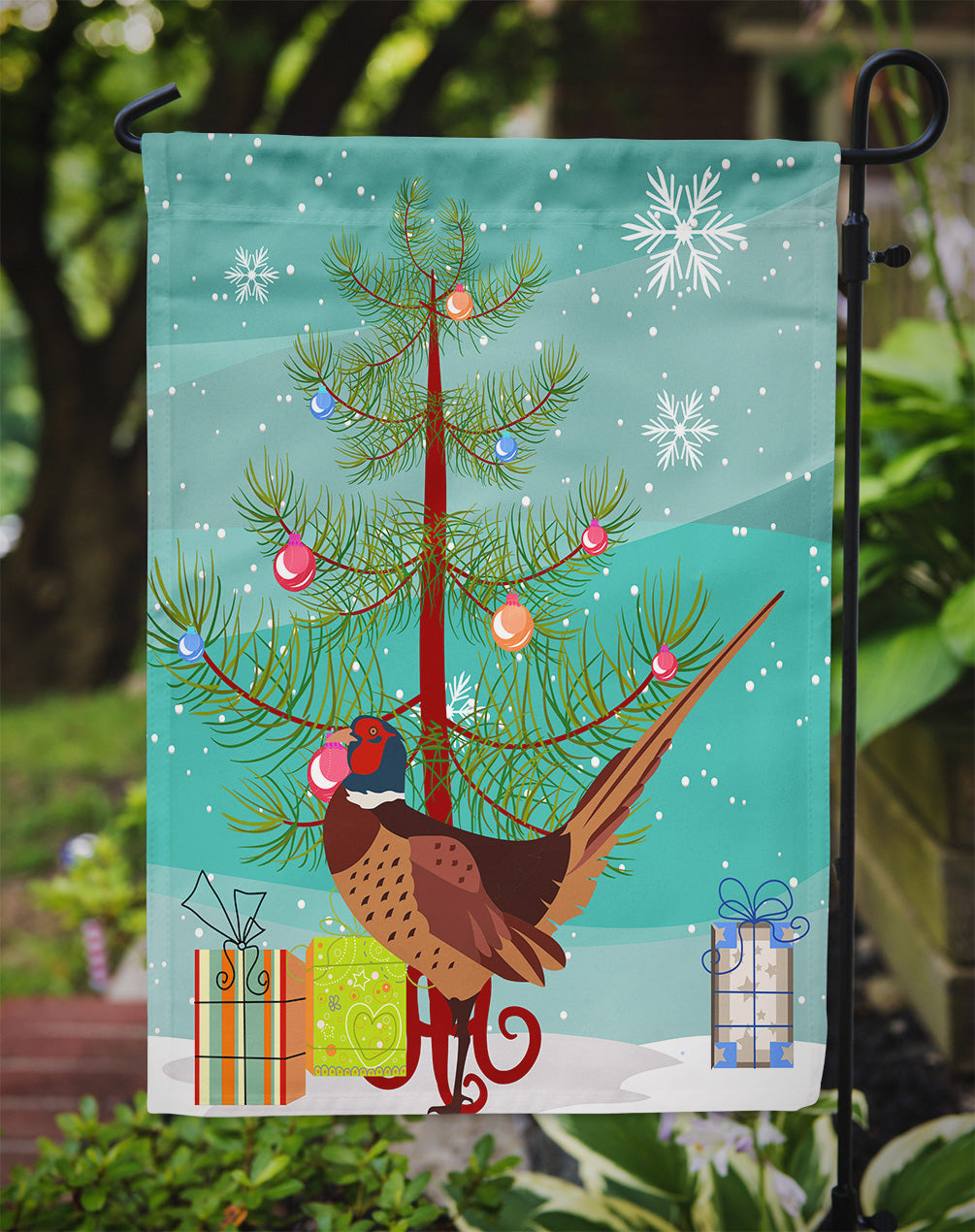 Ring-necked Common Pheasant Christmas Flag Garden Size BB9297GF  the-store.com.