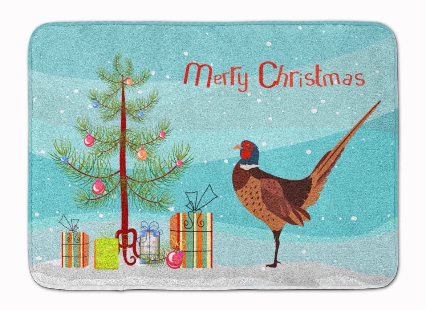 Ring-necked Common Pheasant Christmas Machine Washable Memory Foam Mat BB9297RUG - the-store.com