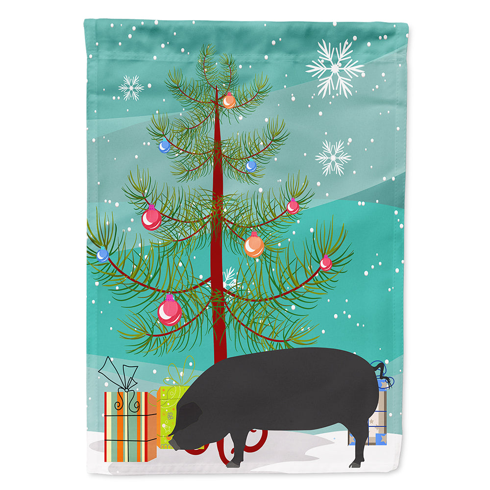 Devon Large Black Pig Christmas Flag Canvas House Size BB9298CHF  the-store.com.