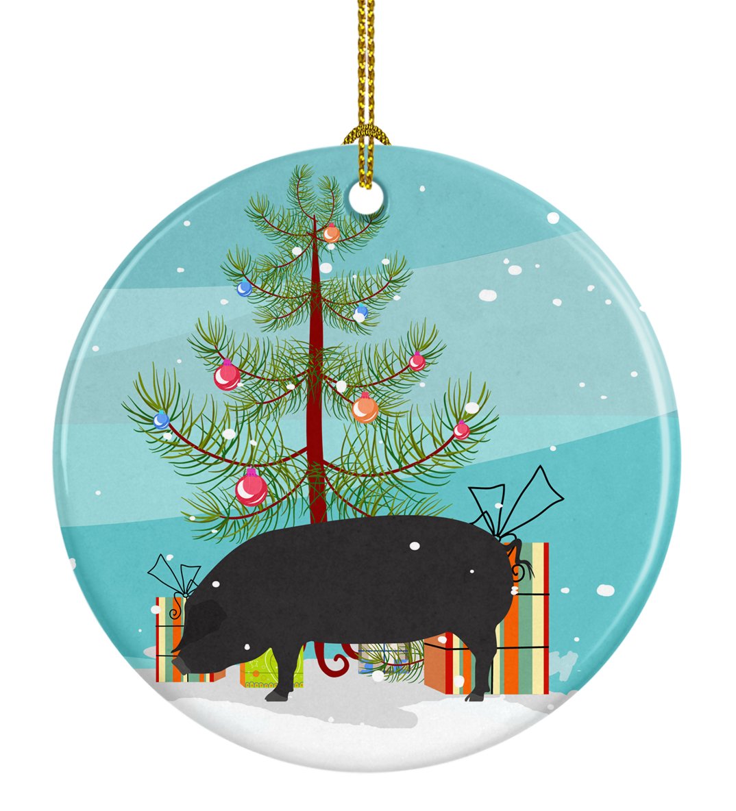 Devon Large Black Pig Christmas Ceramic Ornament BB9298CO1 by Caroline's Treasures