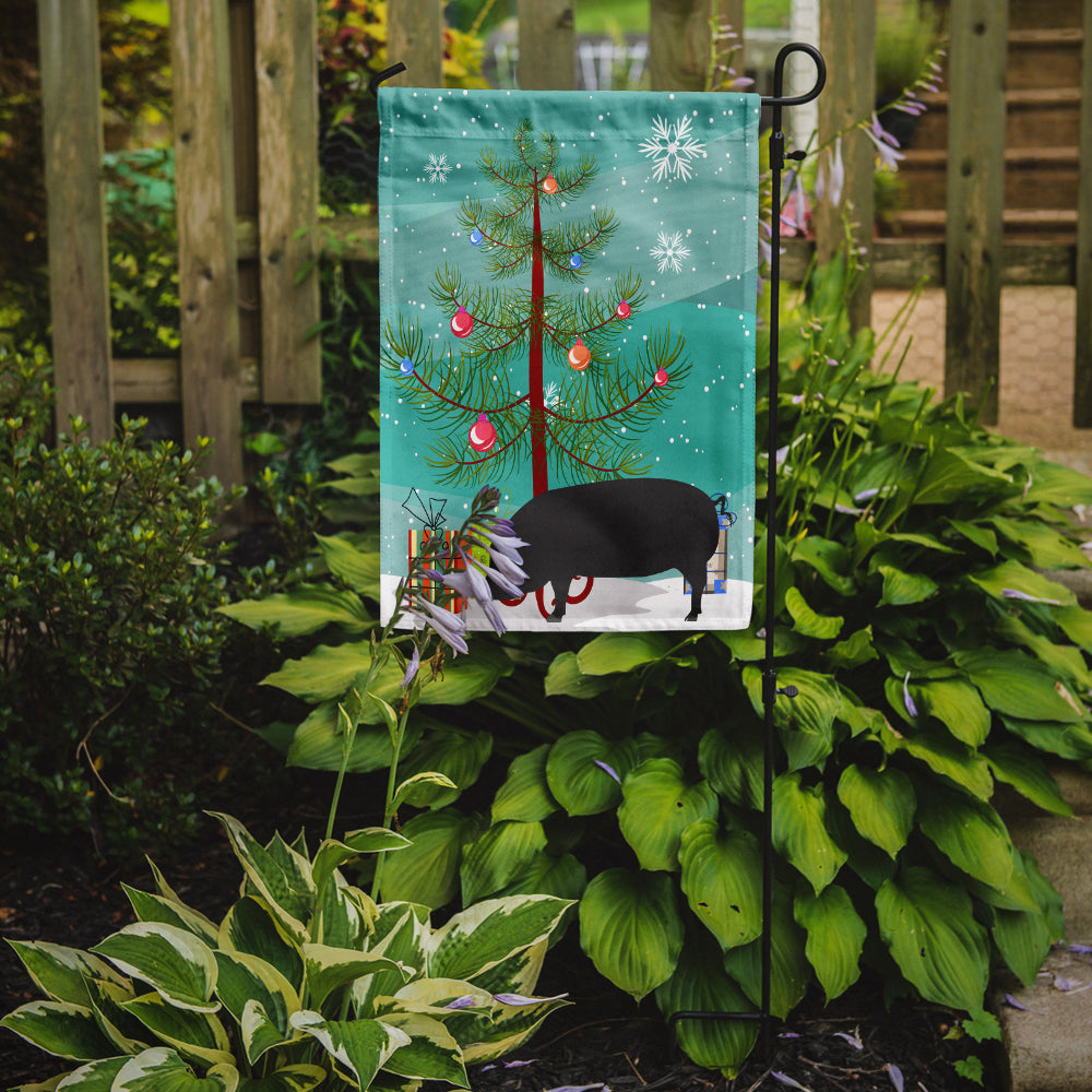 Devon Large Black Pig Christmas Flag Garden Size BB9298GF  the-store.com.