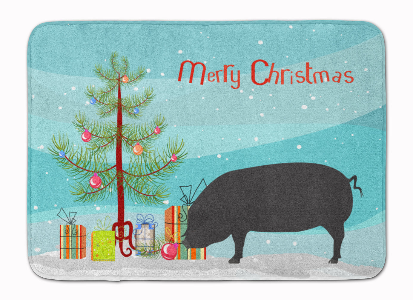 Devon Large Black Pig Christmas Machine Washable Memory Foam Mat BB9298RUG - the-store.com