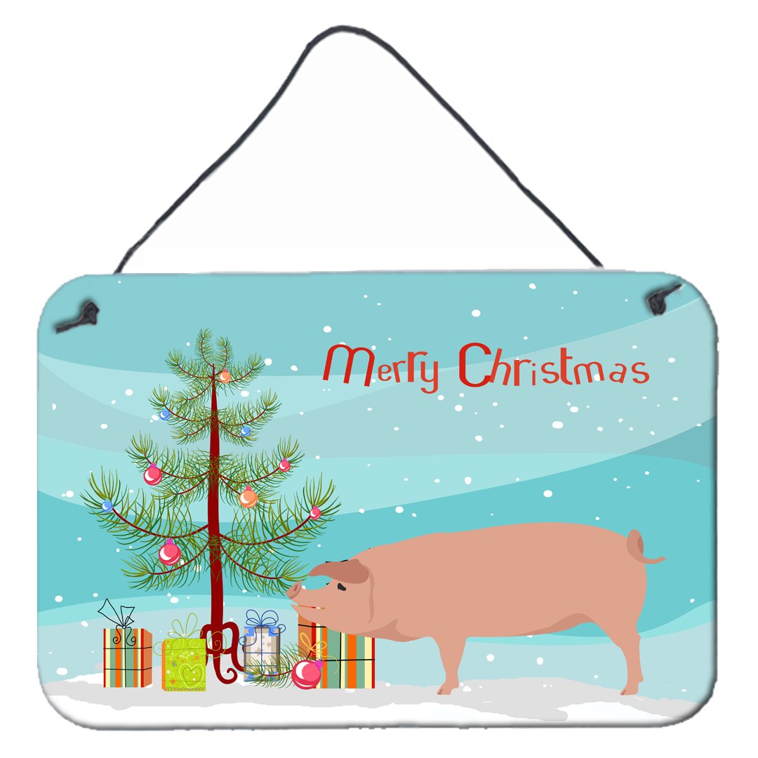 American Landrace Pig Christmas Wall or Door Hanging Prints BB9299DS812 by Caroline's Treasures