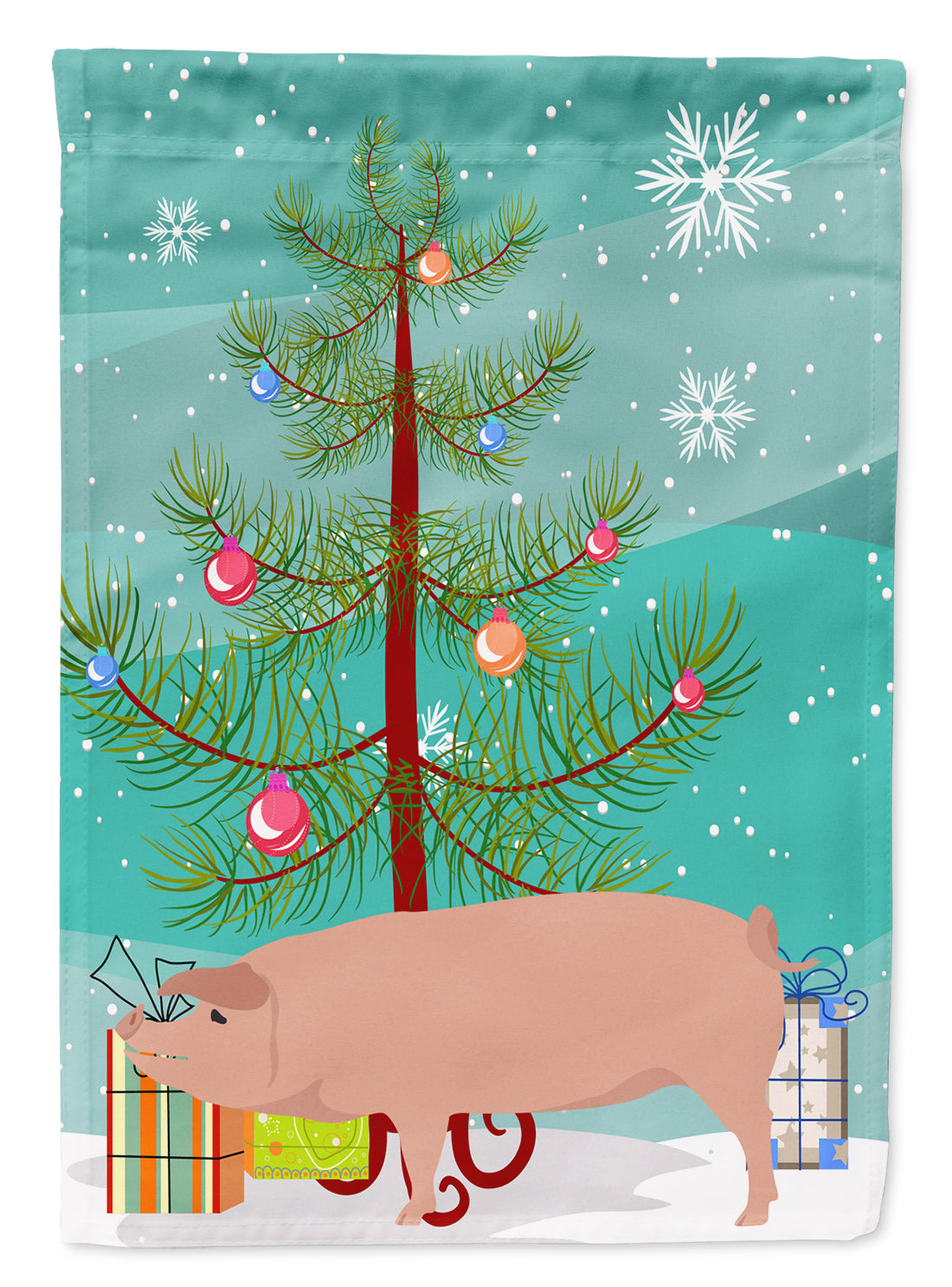 American Landrace Pig Christmas Flag Garden Size BB9299GF  the-store.com.