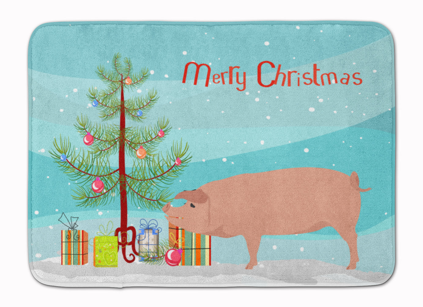 American Landrace Pig Christmas Machine Washable Memory Foam Mat BB9299RUG - the-store.com