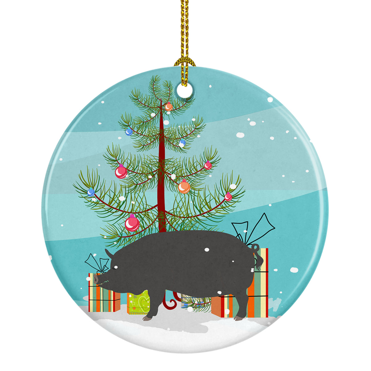 Berkshire Pig Christmas Ceramic Ornament BB9300CO1 - the-store.com