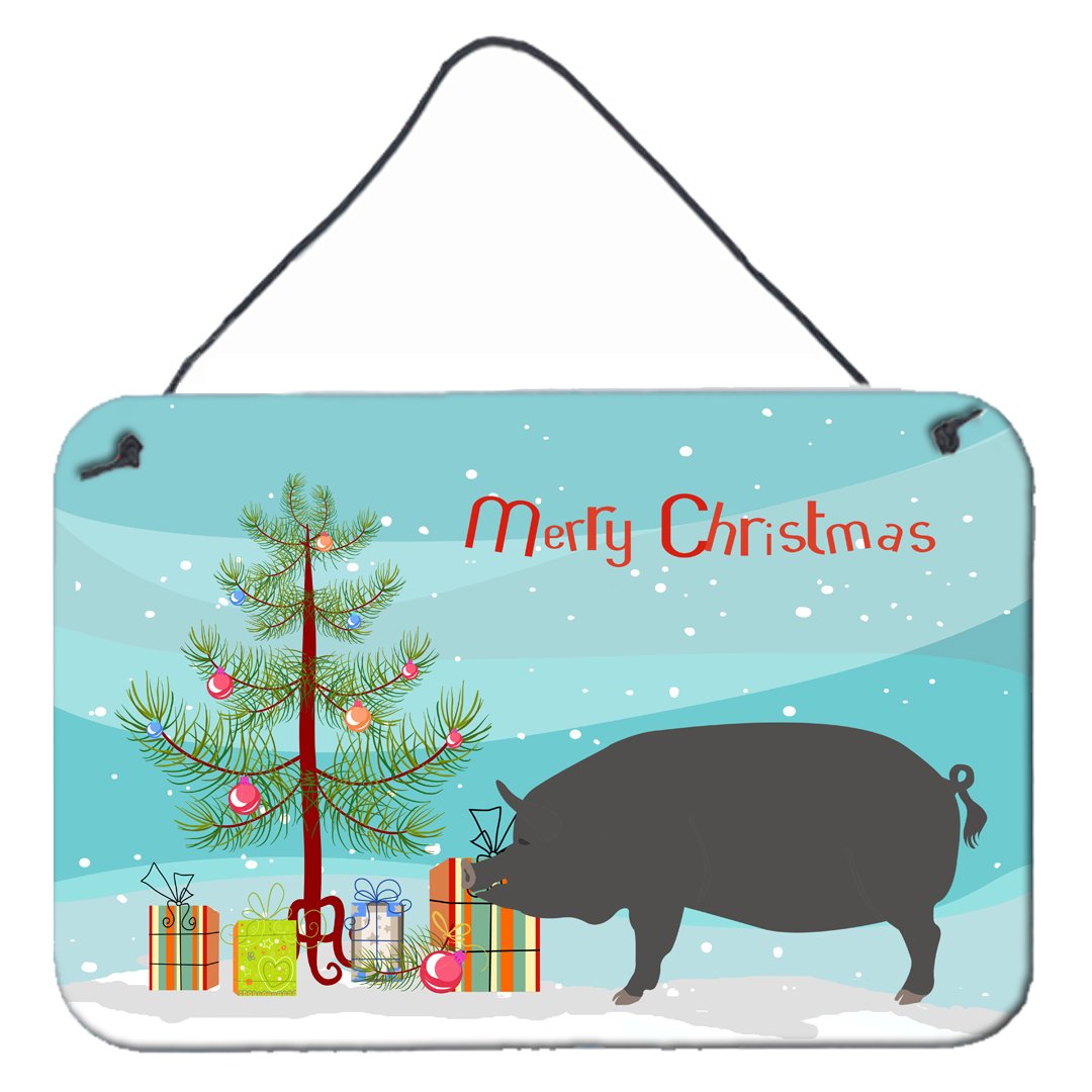 Berkshire Pig Christmas Wall or Door Hanging Prints BB9300DS812 by Caroline&#39;s Treasures