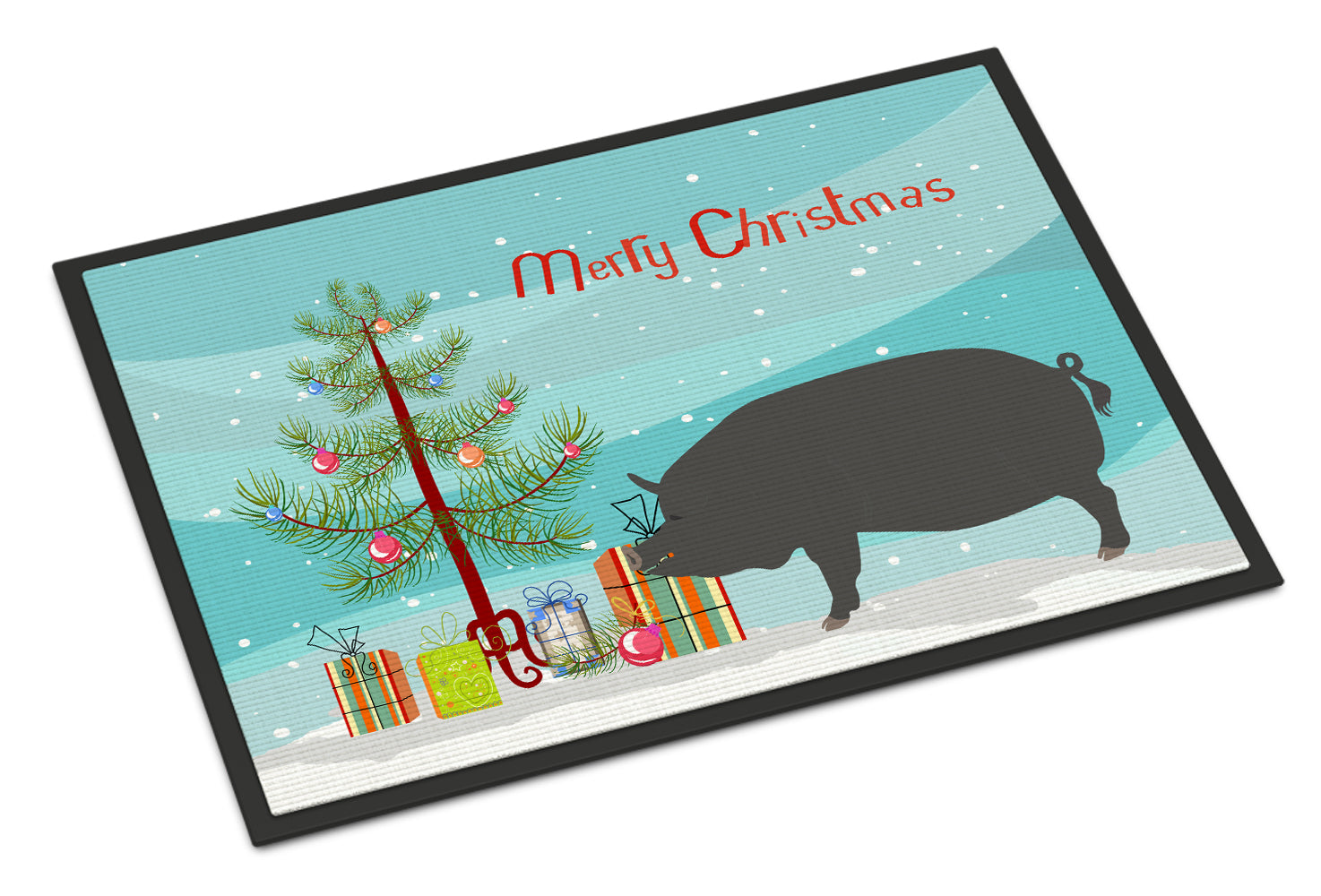 Berkshire Pig Christmas Indoor or Outdoor Mat 18x27 BB9300MAT - the-store.com