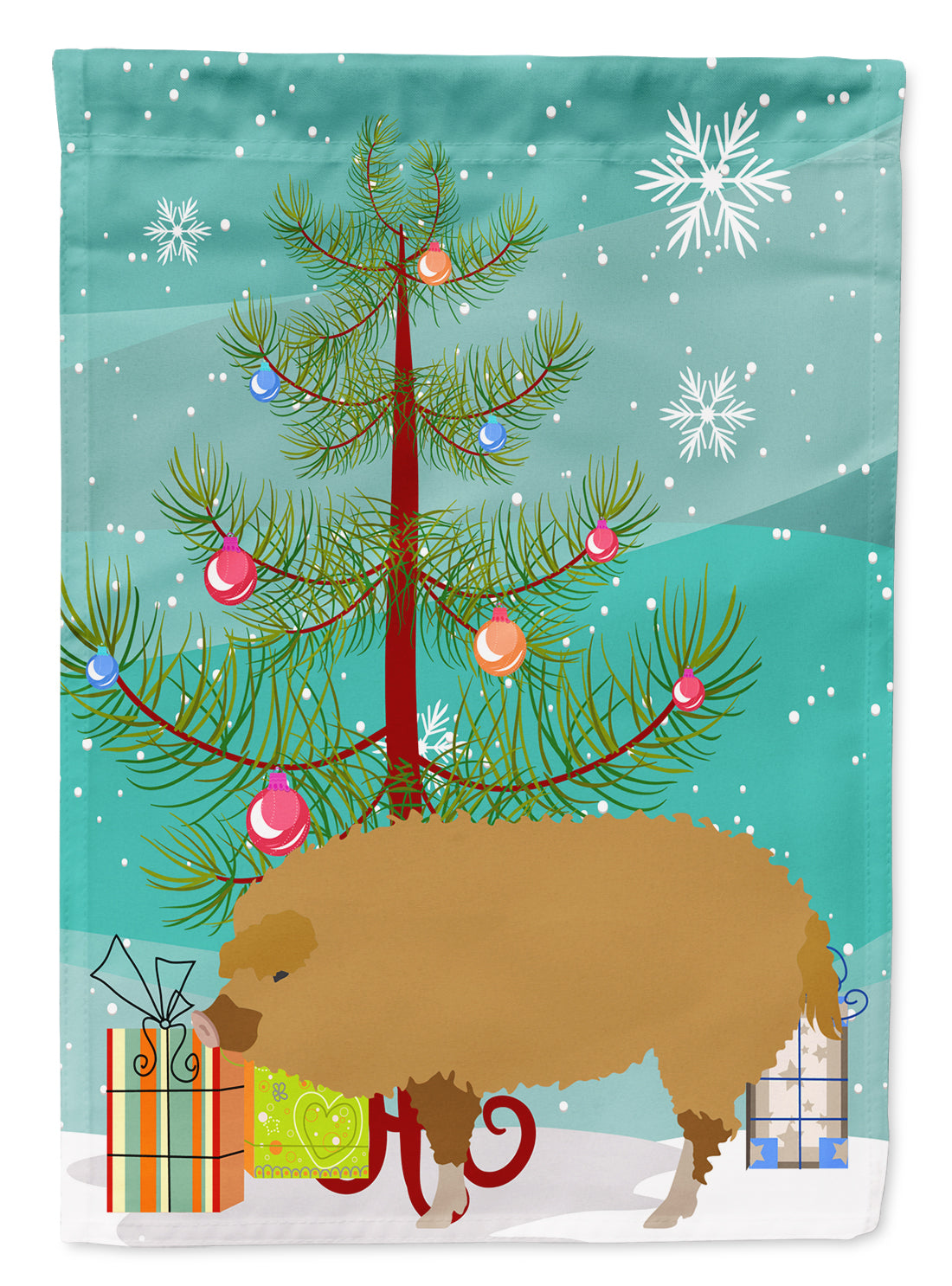 Hungarian Mangalica Pig Christmas Flag Garden Size BB9301GF  the-store.com.