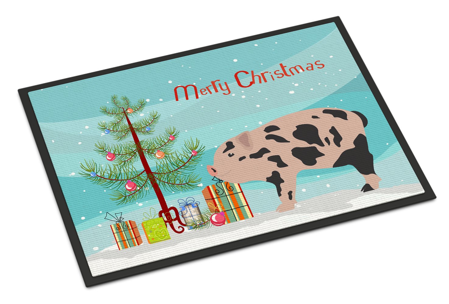 Mini Miniature Pig Christmas Indoor or Outdoor Mat 24x36 BB9302JMAT by Caroline's Treasures