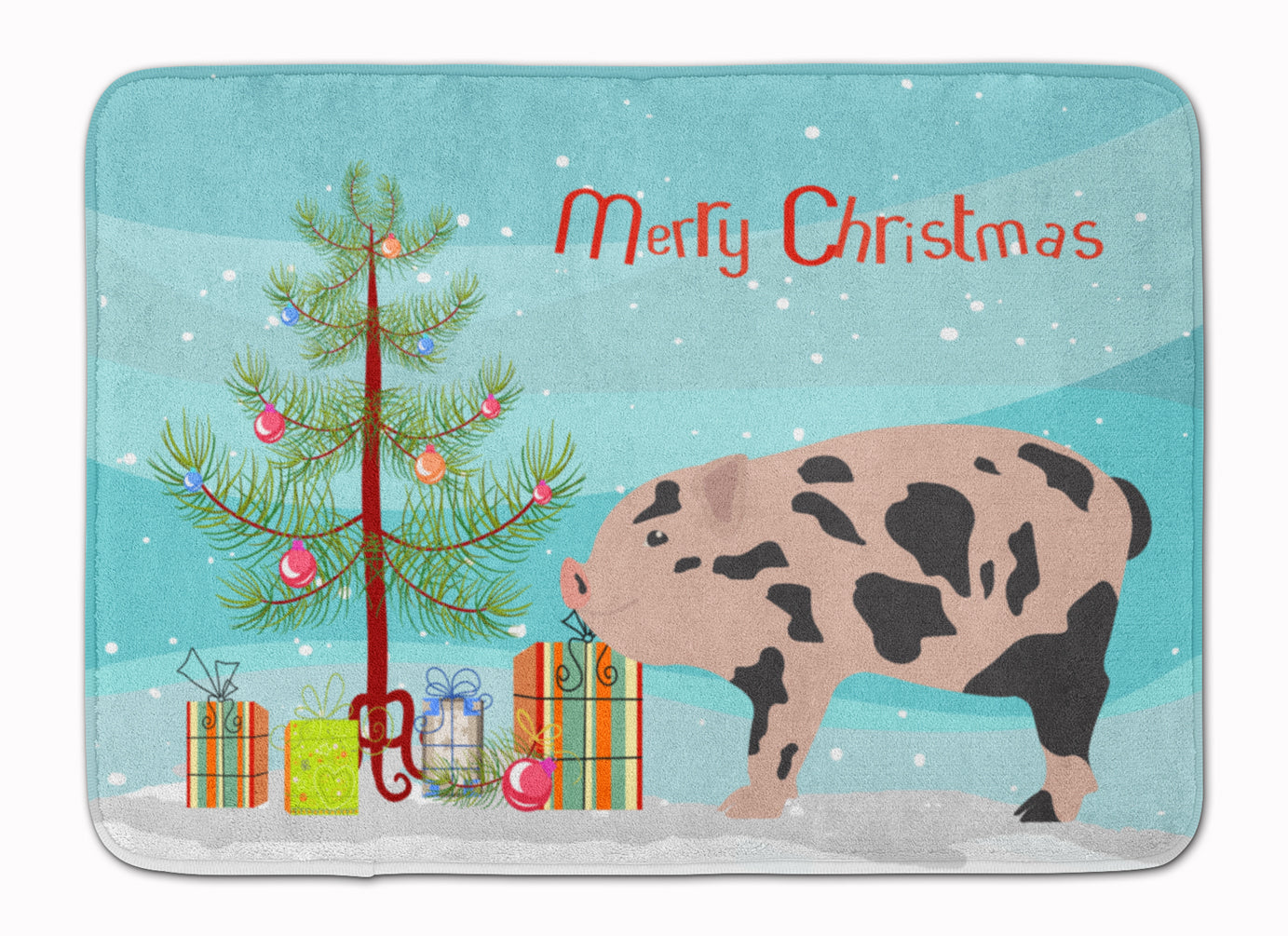 Mini Miniature Pig Christmas Machine Washable Memory Foam Mat BB9302RUG - the-store.com