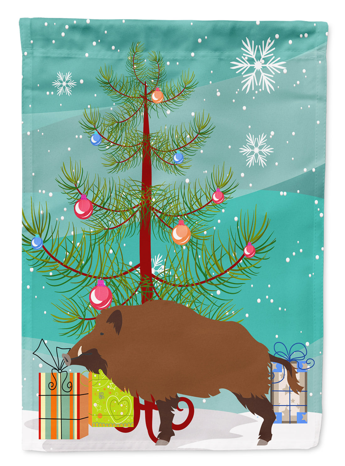 Wild Boar Pig Christmas Flag Garden Size BB9303GF  the-store.com.