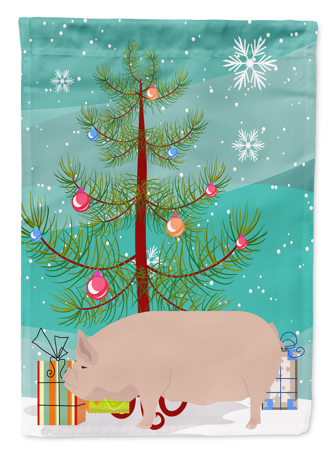 Welsh Pig Christmas Flag Garden Size BB9304GF  the-store.com.