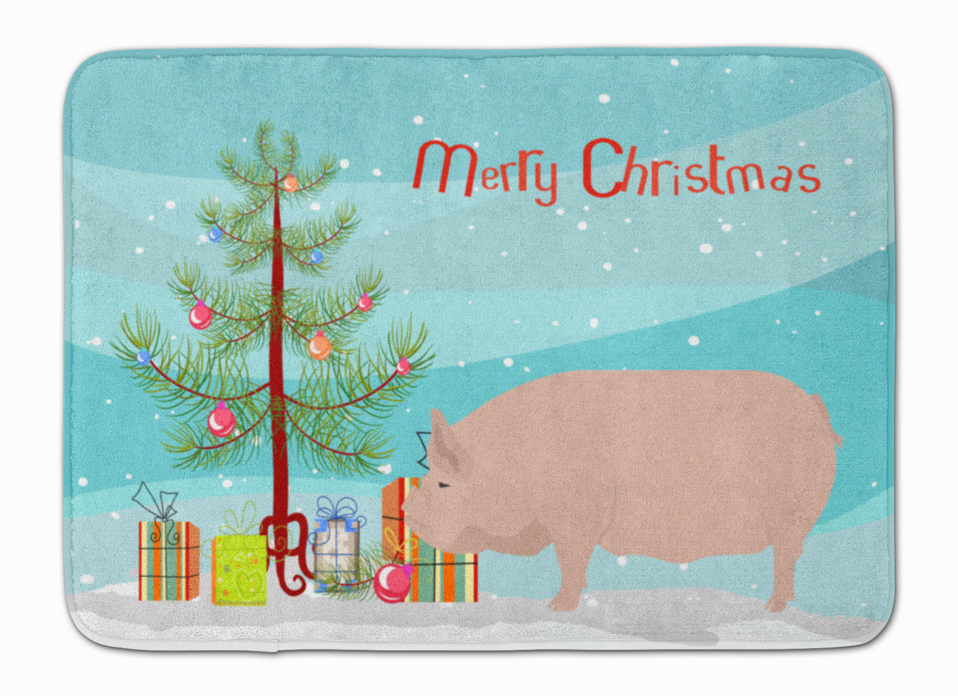 Welsh Pig Christmas Machine Washable Memory Foam Mat BB9304RUG - the-store.com